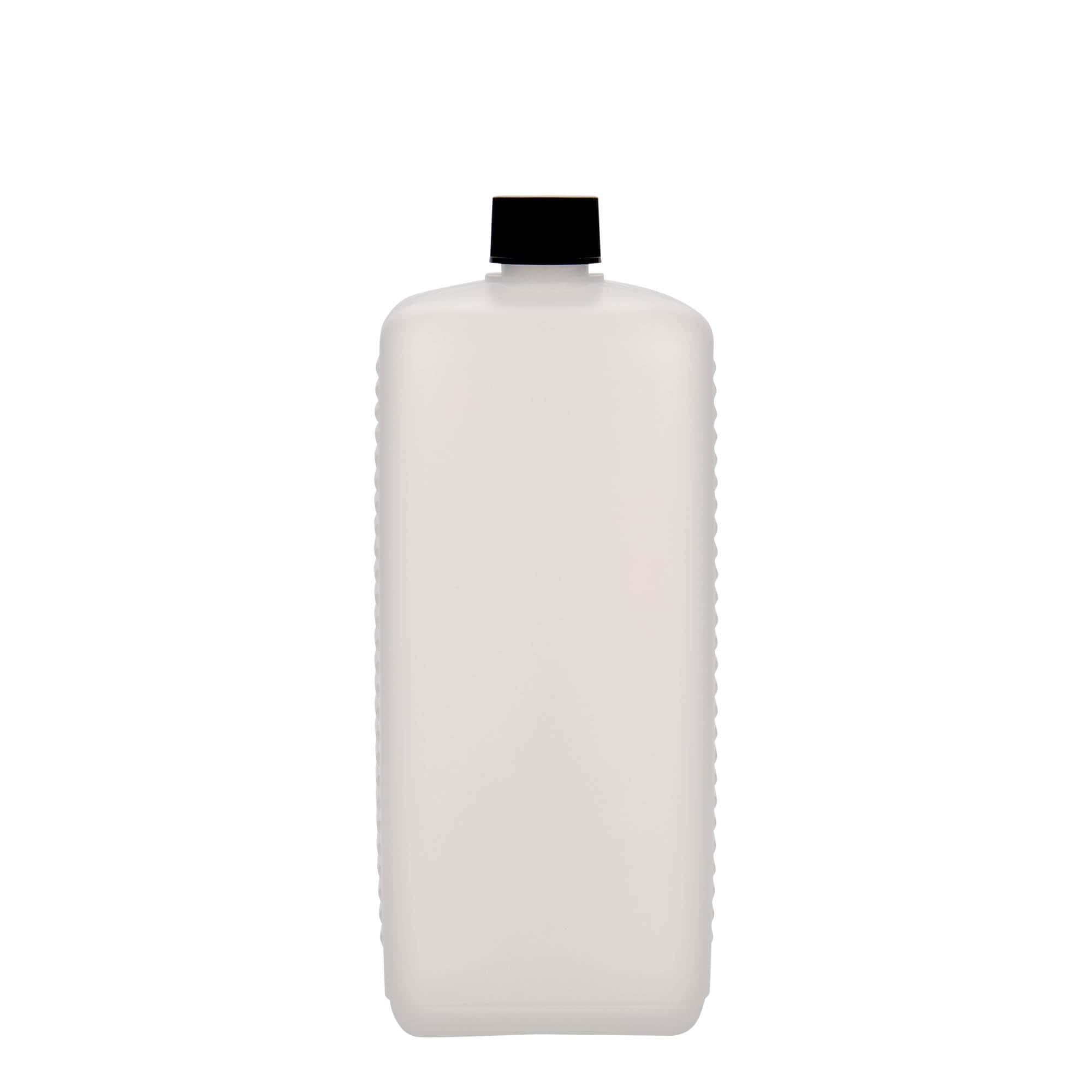 1.000 ml kanistripudel, ristkülikukujuline, HDPE-plastik, naturaalne, avale: DIN 25 EPE