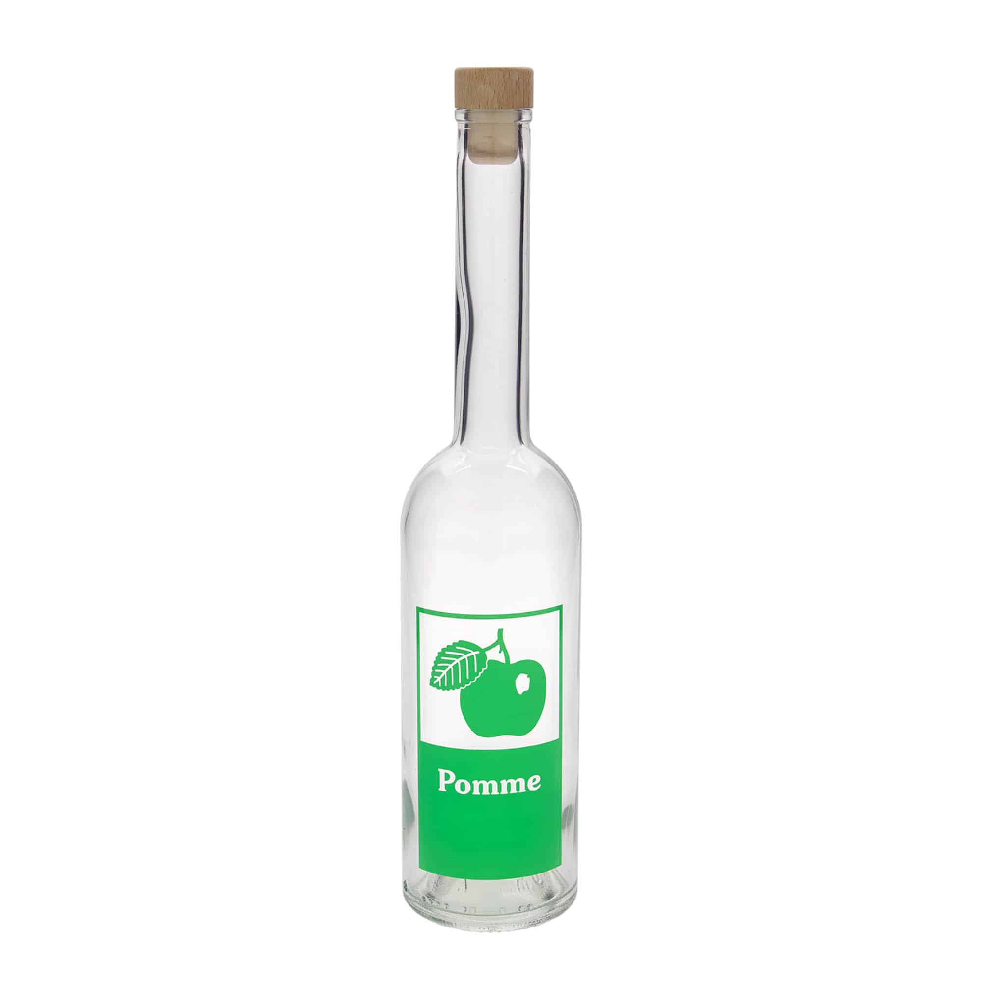 500 ml klaaspudel 'Opera', motiiv: Pomme (õun), sulgur: kork