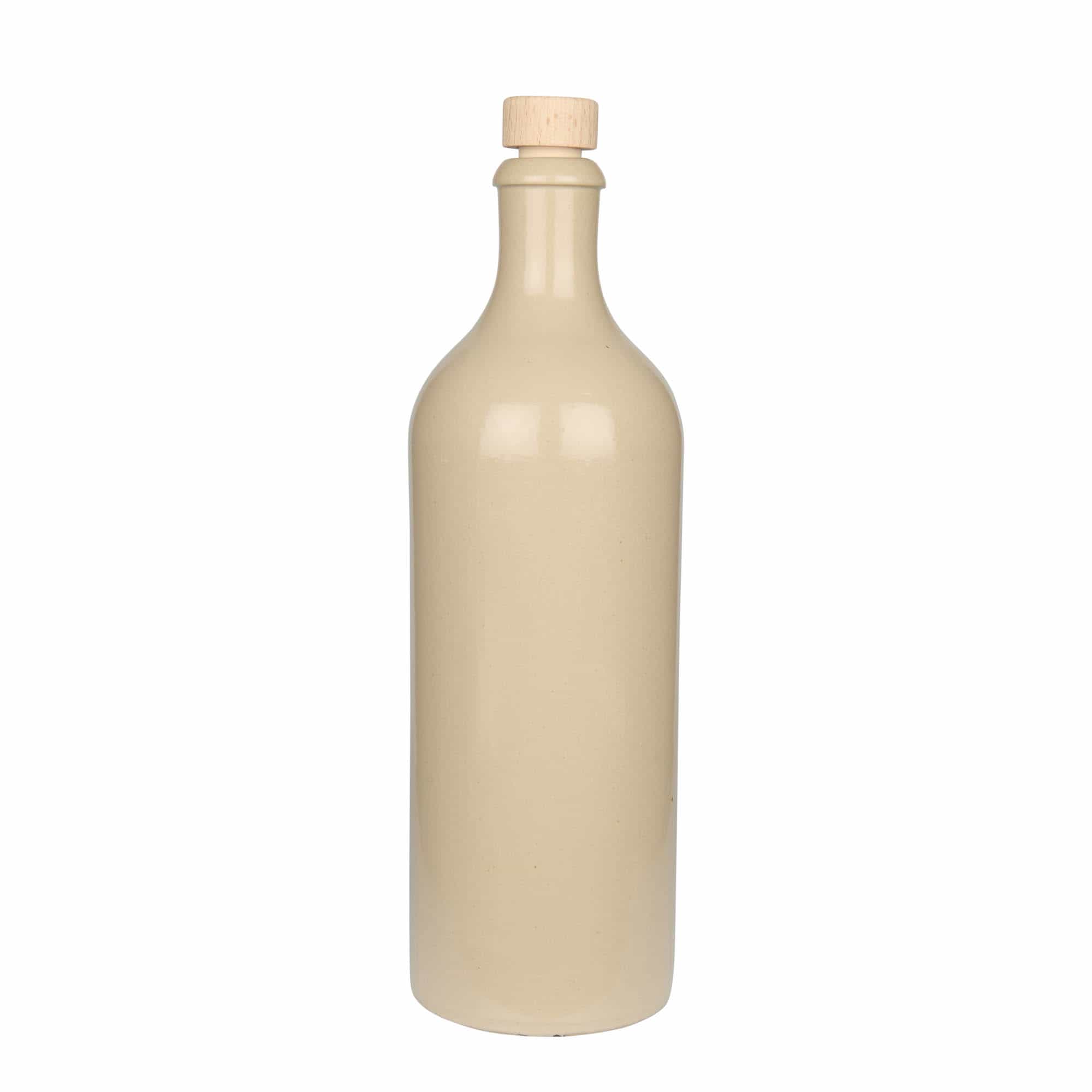 750 ml keraamiline pudel, kivikeraamika, beež, sulgur: kork