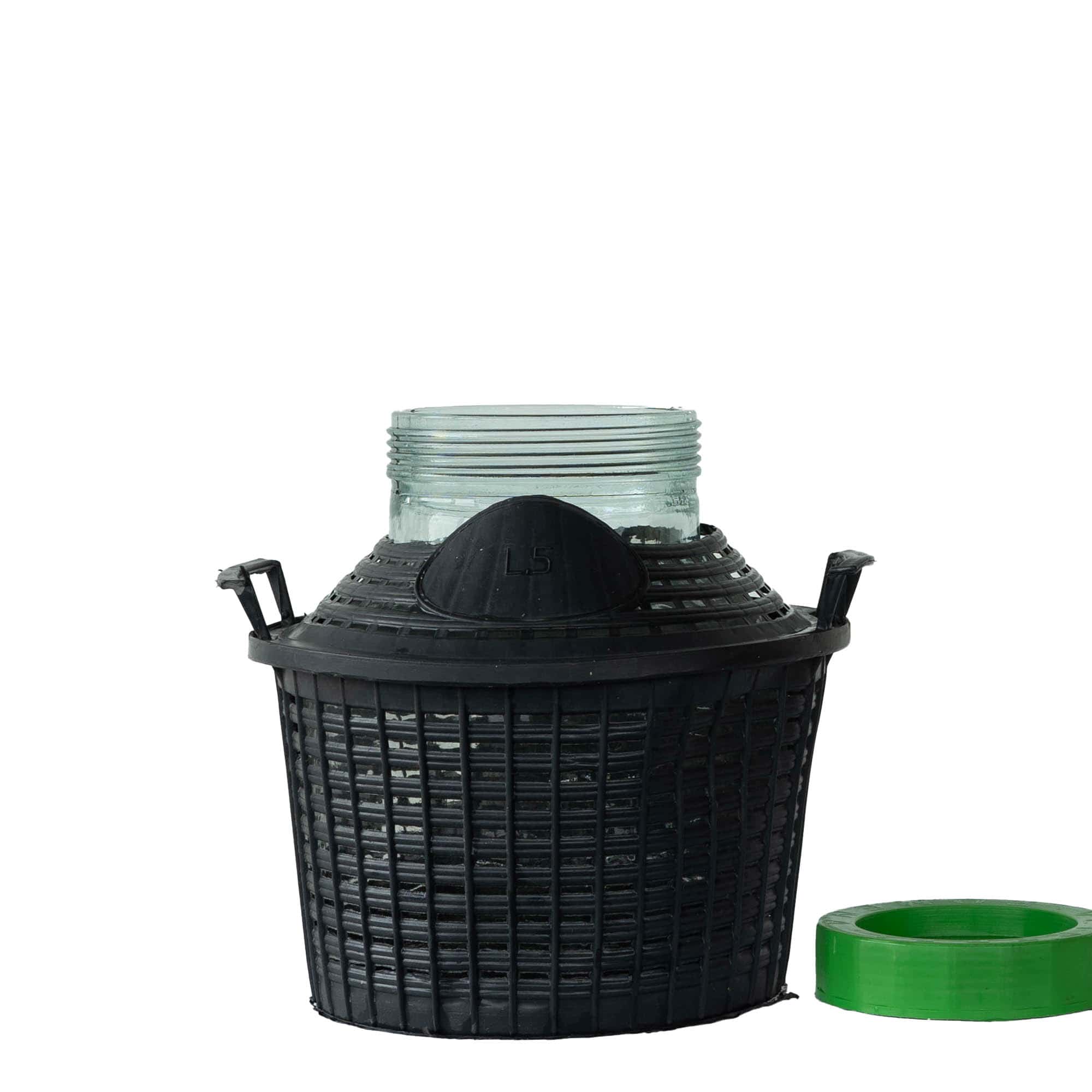 5 l pallonpudel laiaga kaelaga, klaas, ava: keeratava korgiga