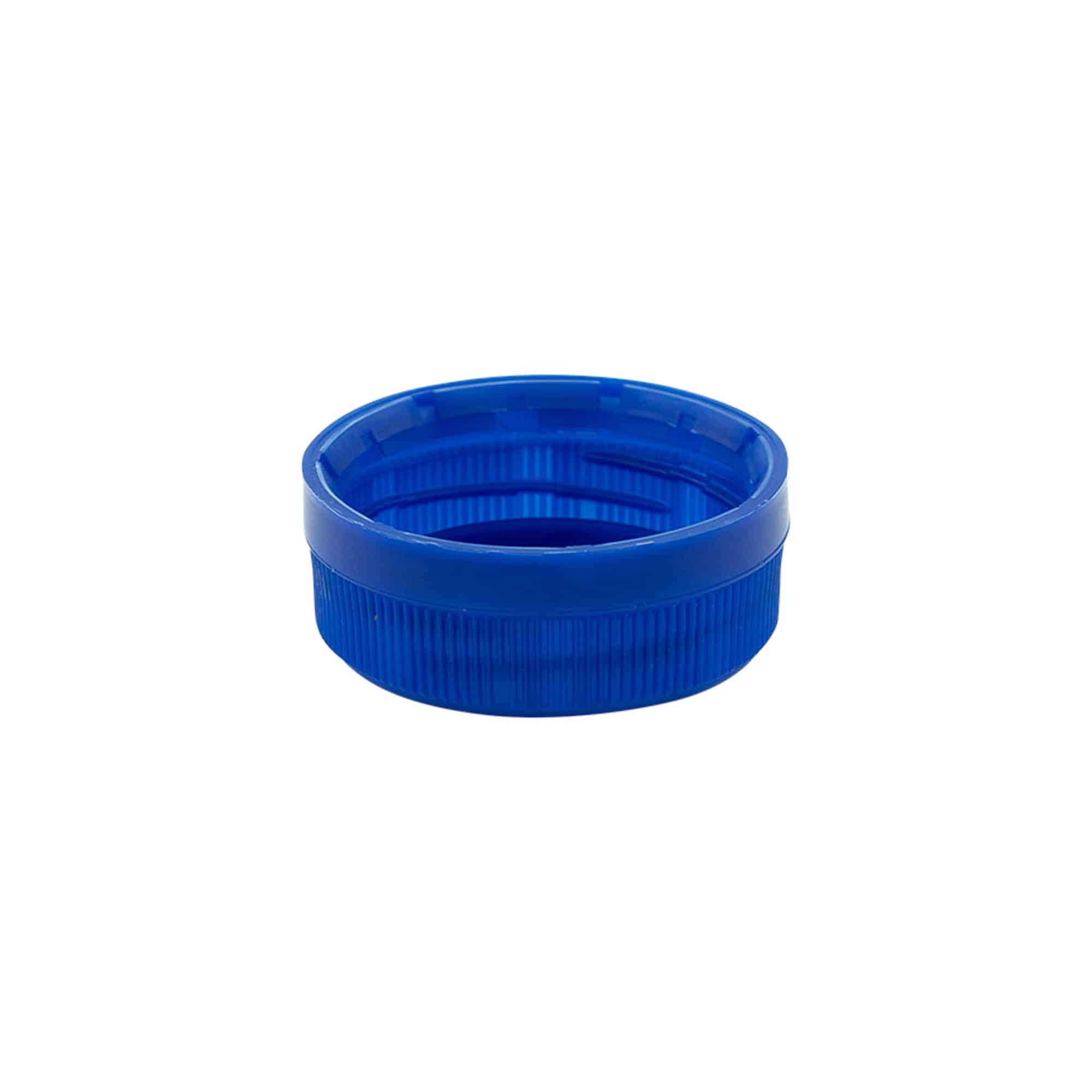Keeratav kork kahe algusega keermega, PE-plast, sinine, sulguri tüüp: PET 38 mm