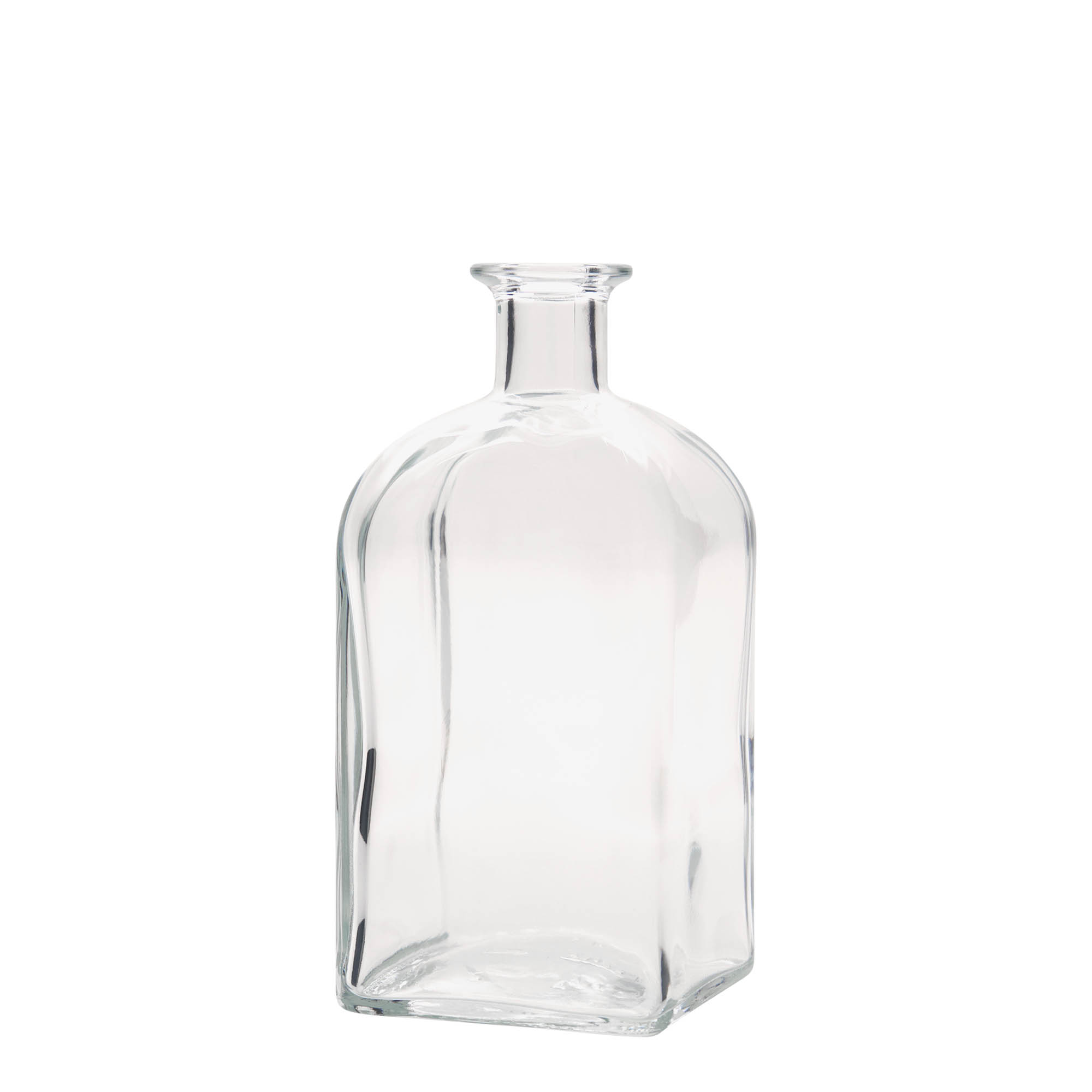 700 ml klaasist apteegipudel 'Carré', ruudukujuline, sulgur: kork