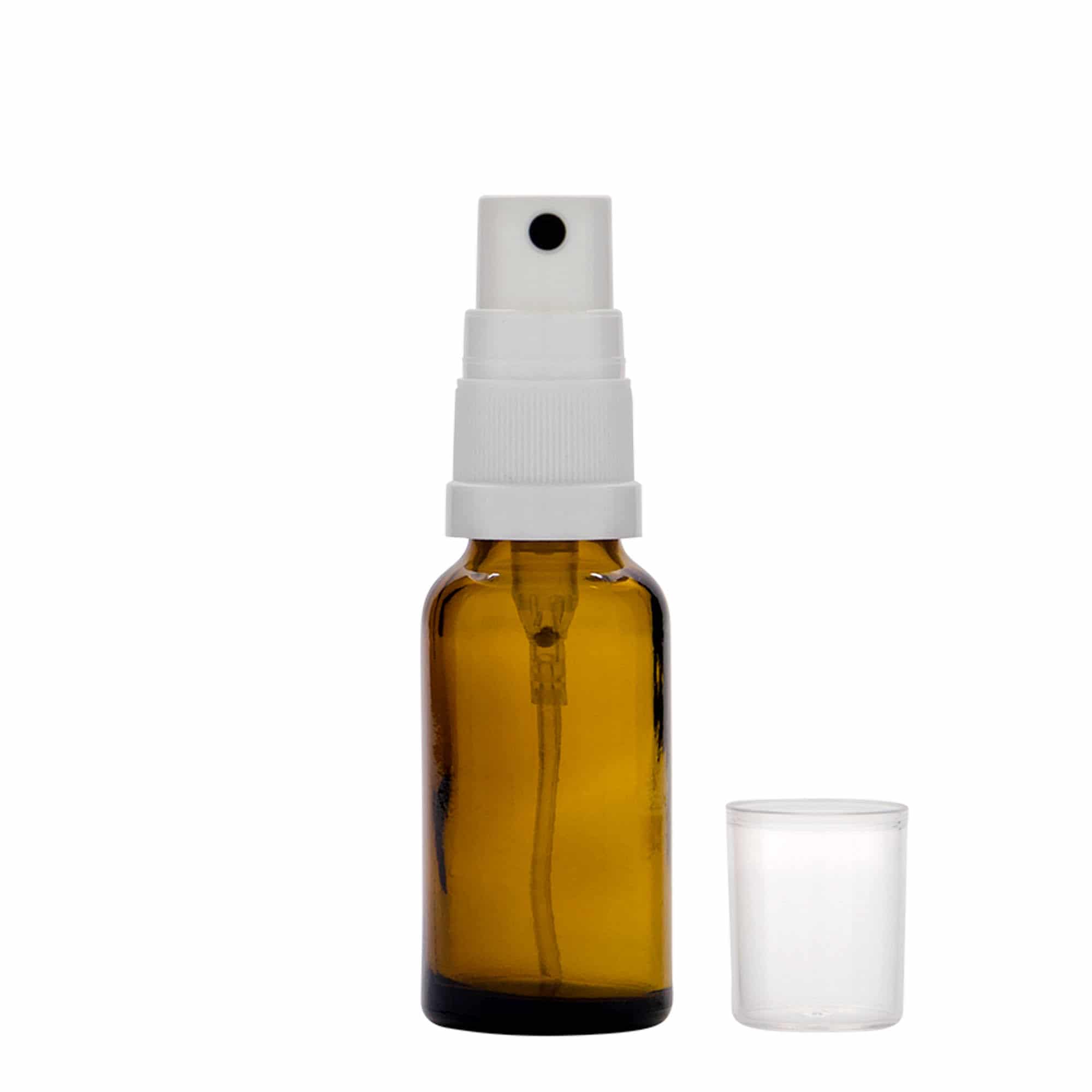 20 ml ravimi pihustuspudel, klaas, pruun, sulgur: DIN 18