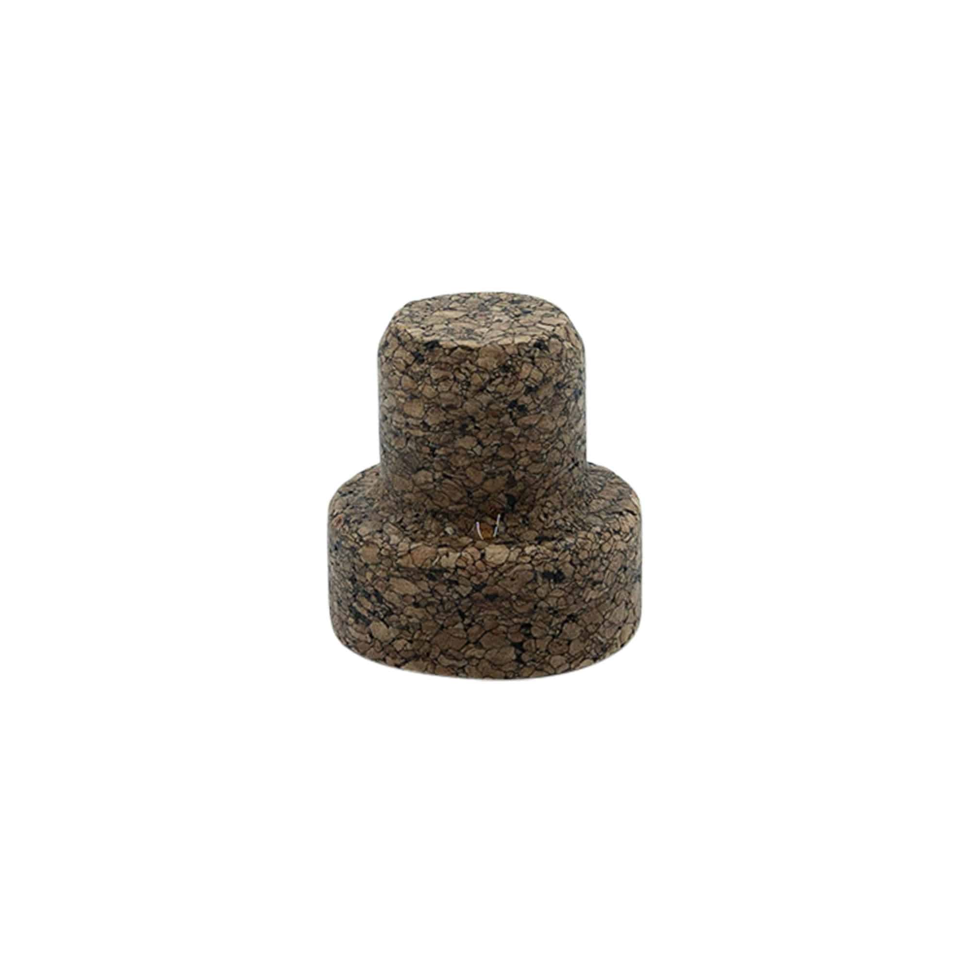 Käepideme kork 'Sharp' 22,5 mm, Corkcoal, suulõpuks: kork