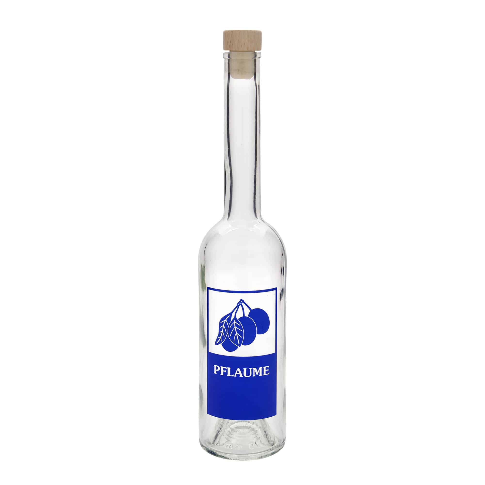 500 ml klaaspudel 'Opera', motiiv: ploom, sulgur: kork