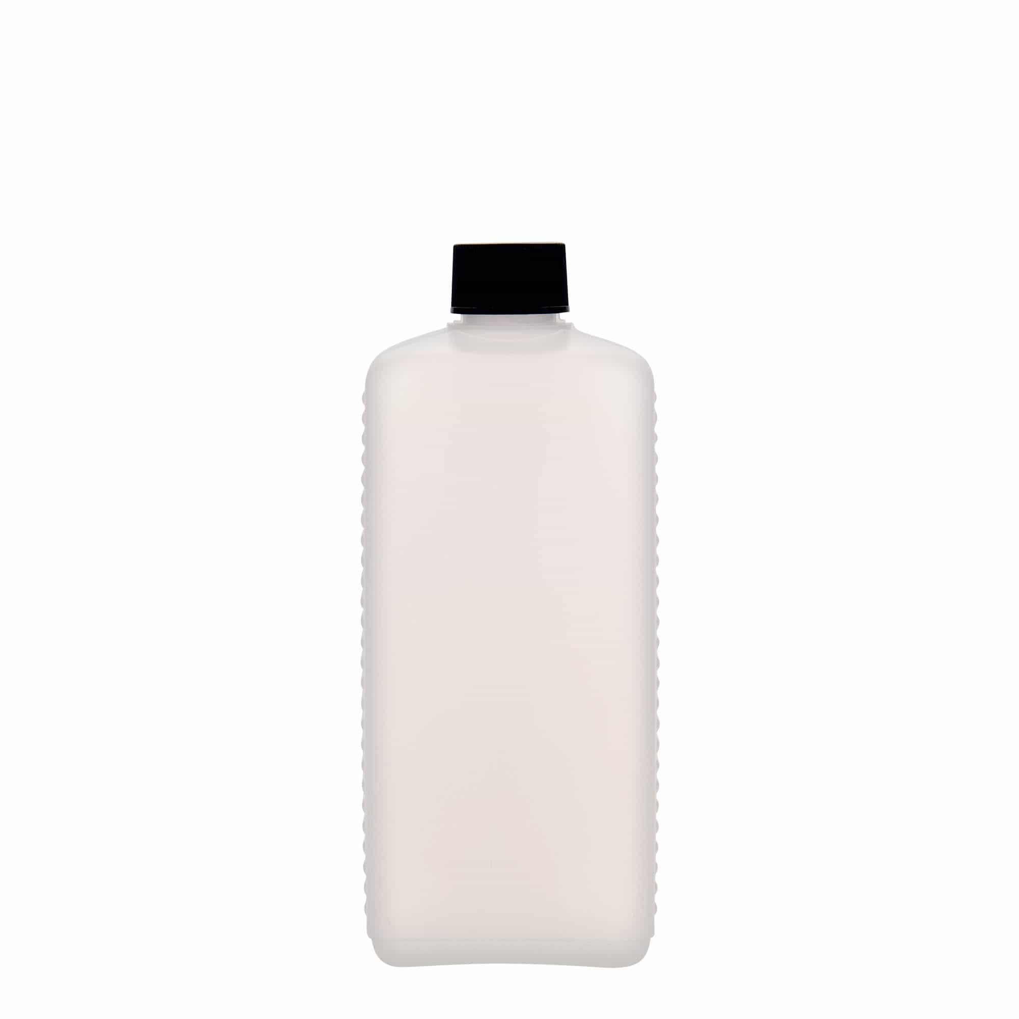 500 ml kanisterpudel, ristkülikukujuline, HDPE-plast, loomulik värv, sulgur: DIN 25 EPE