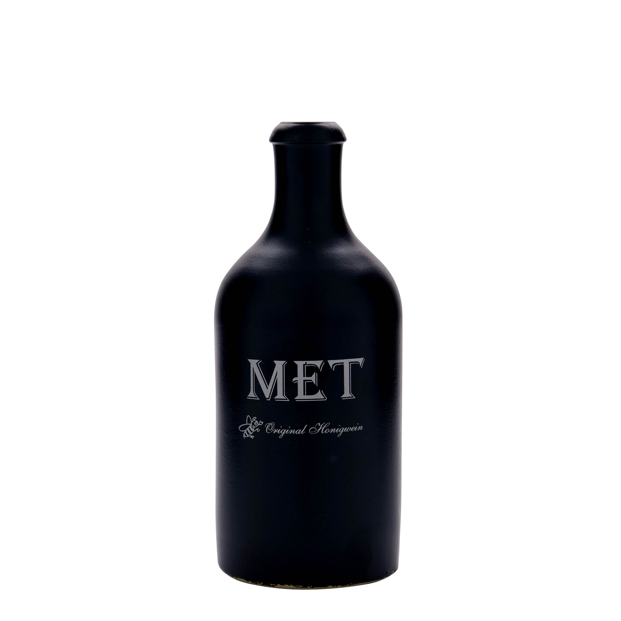 500 ml savipits, motiiv: mesi, keraamiline, must, suuava: kork