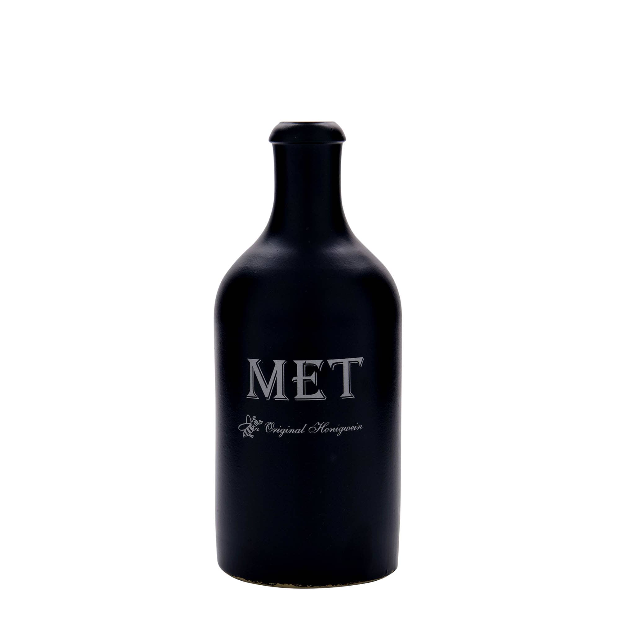 500 ml savipits, motiiv: mesi, keraamiline, must, avale: kork