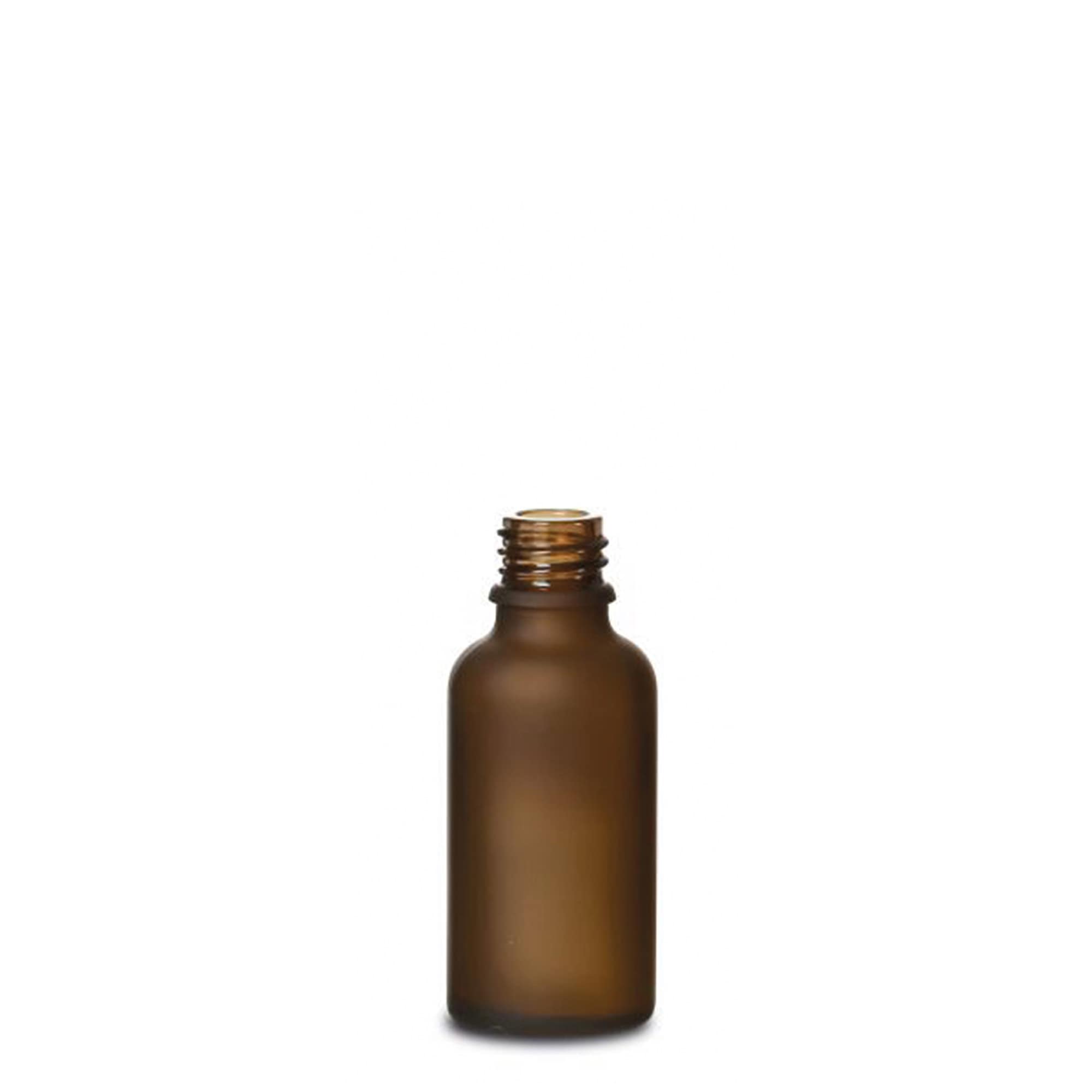30 ml meditsiinipudel, klaas, pruun härmatisega, suuava: DIN 18 30 ml meditsiinipudel, klaas, pruun härmatisega, suuava: DIN 18