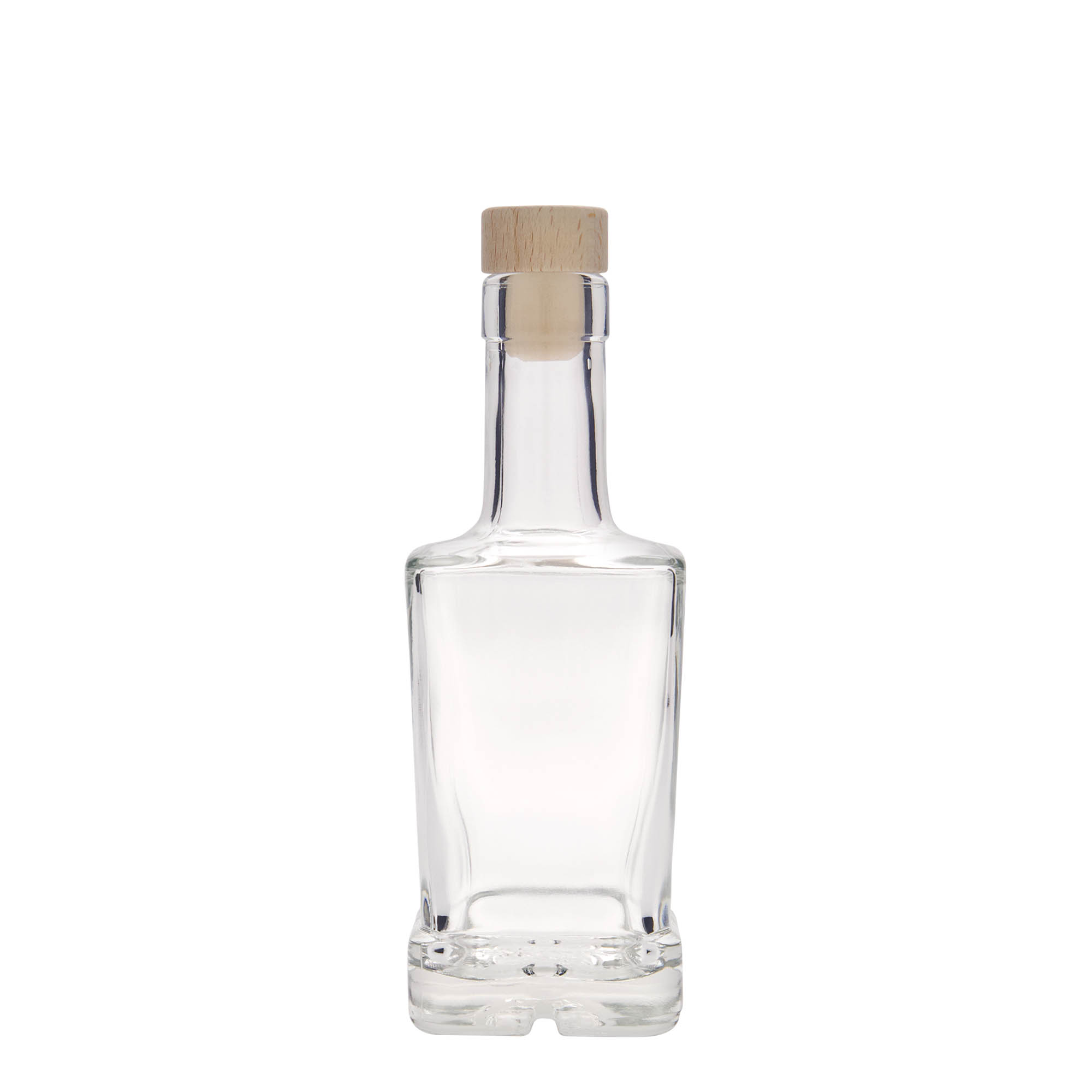 250 ml klaaspudel 'Rene', ruudukujuline, avaus: kork