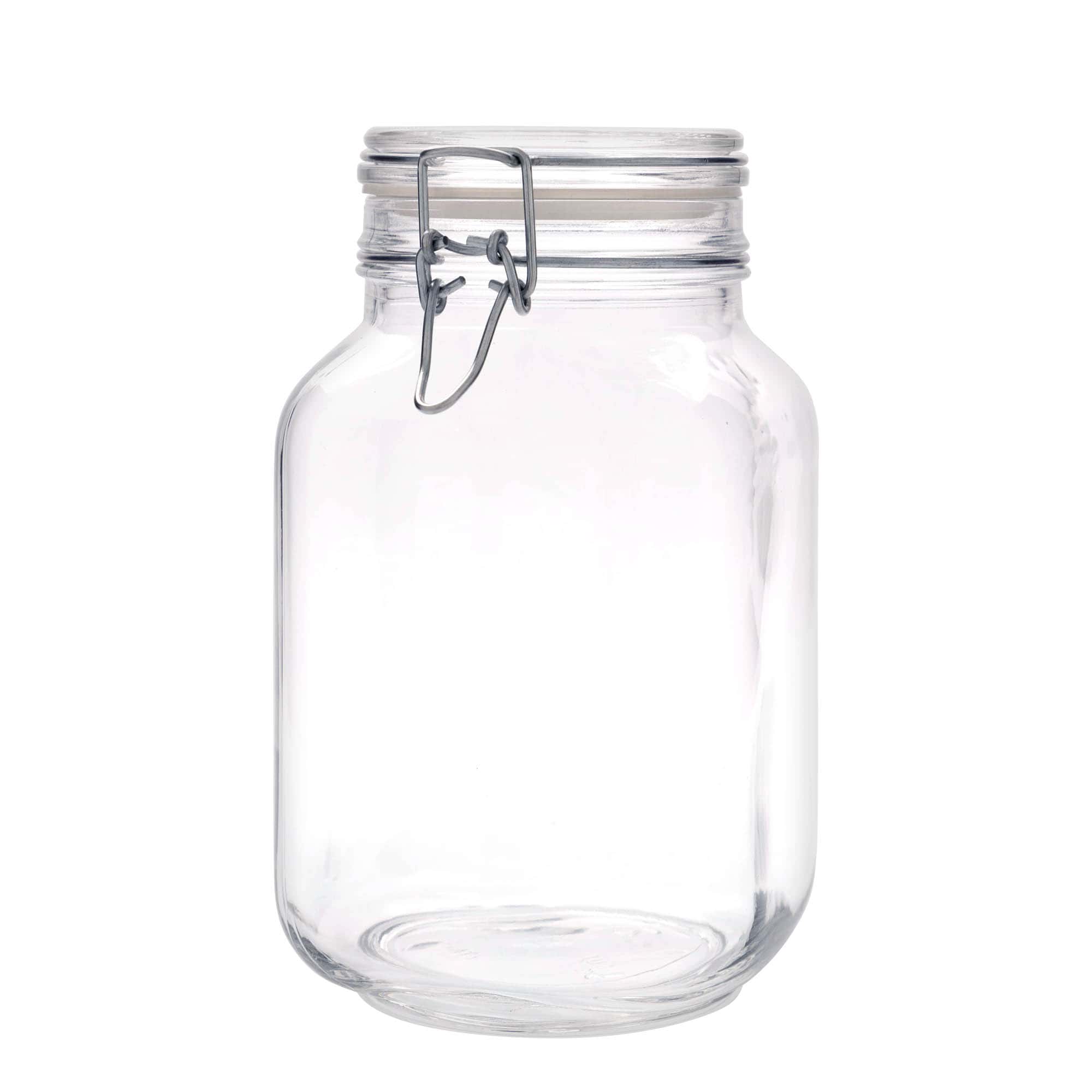 2 000 ml traadihoidjaga klaaspurk 'Fido', ruudukujuline, ava: traadihoidjaga sulgur