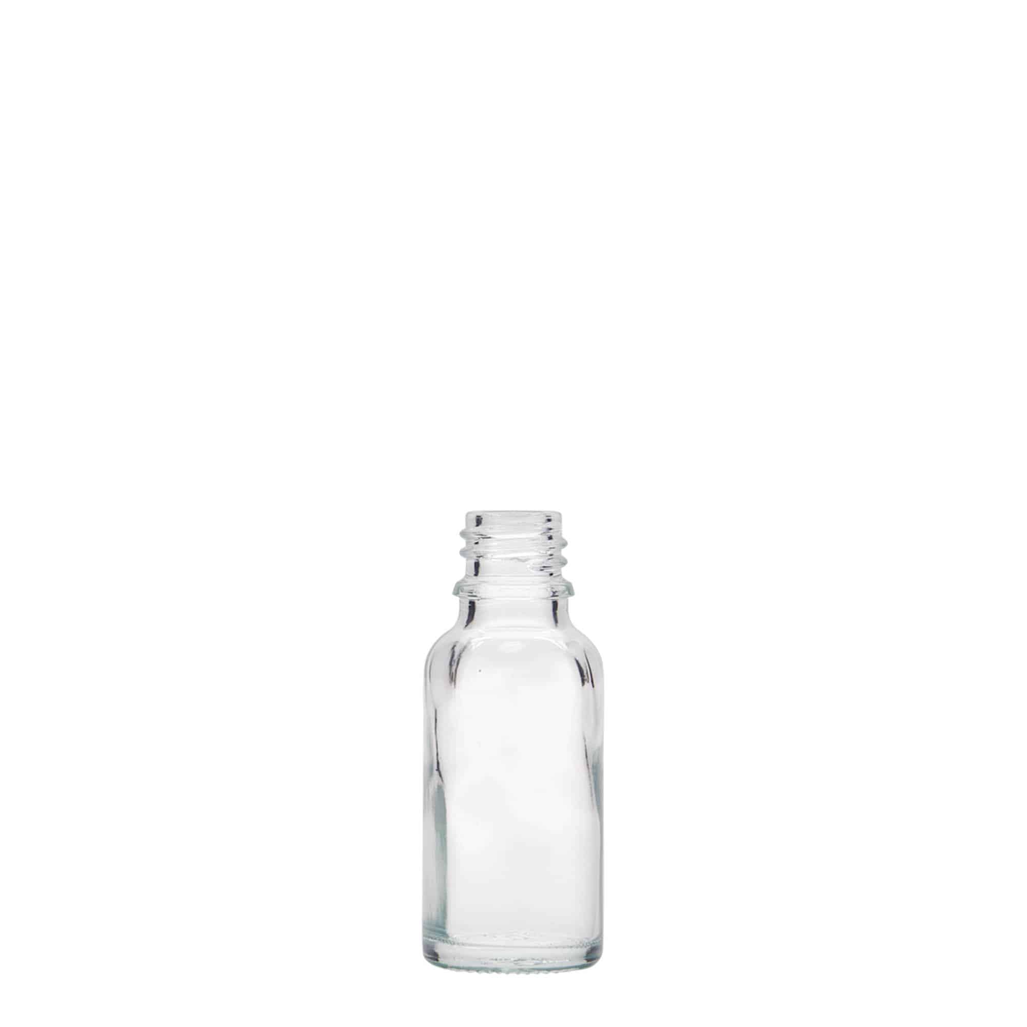 20 ml meditsiinipudel, klaas, suuava: DIN 18
