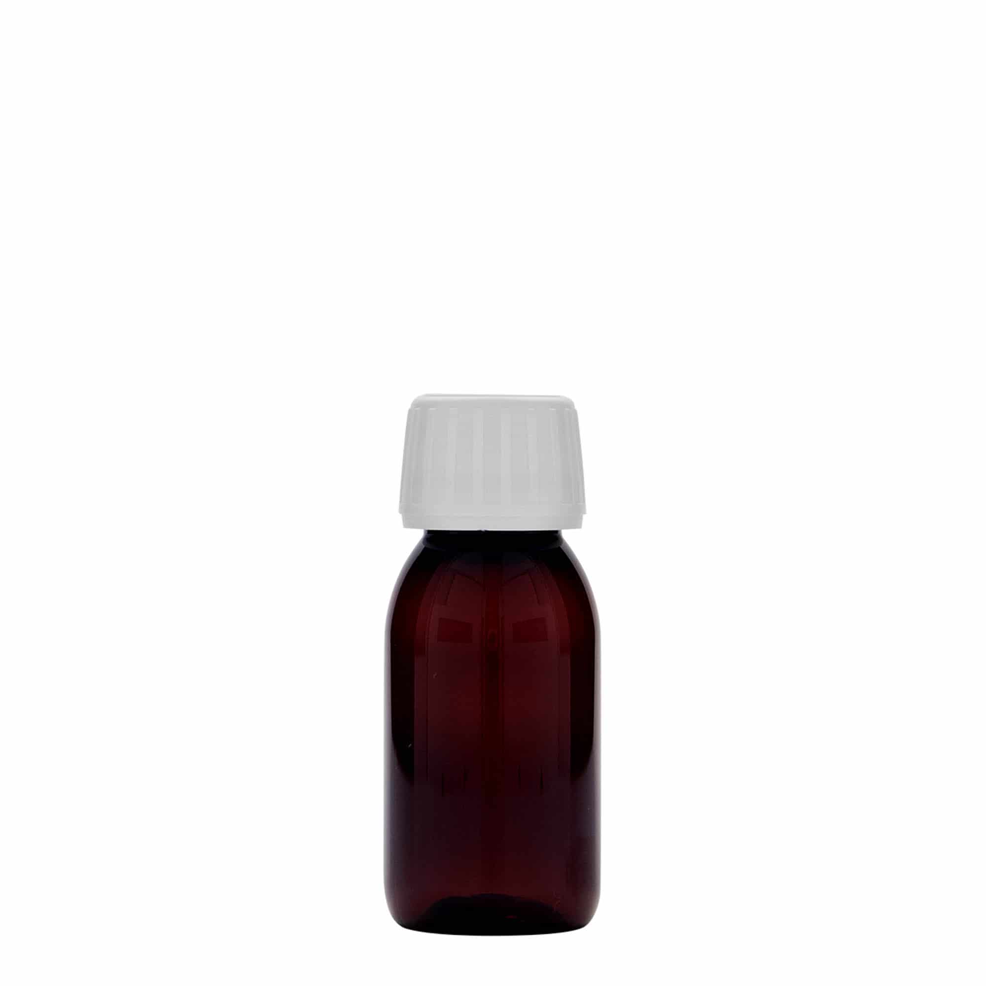60 ml PET-rohupudel, pruun, plast, sulgur: PP 28