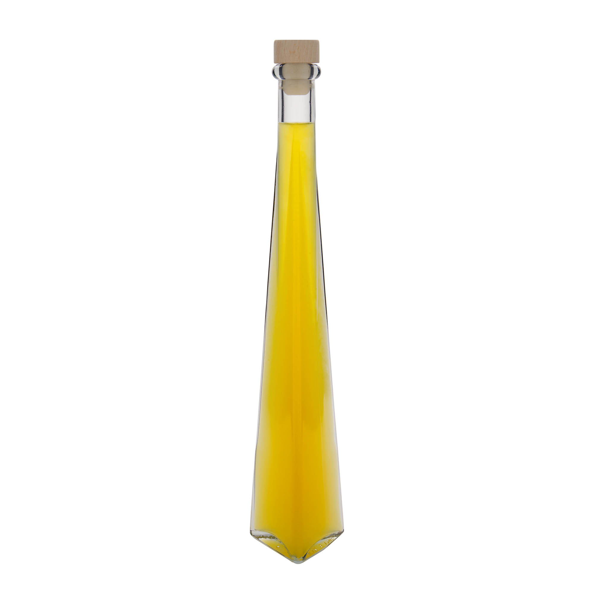 200 ml klaaspudel 'Dama Triangolore', kolmnurkne, ava: kork