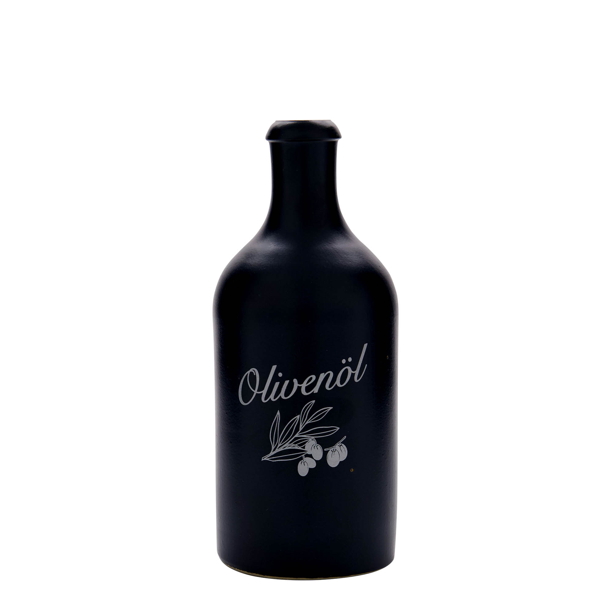 500 ml savipott, motiiv: oliiviõli, keraamika, must, suuava: kork 500 ml savipott, motiiv: oliiviõli, keraamika, must, suuava: kork