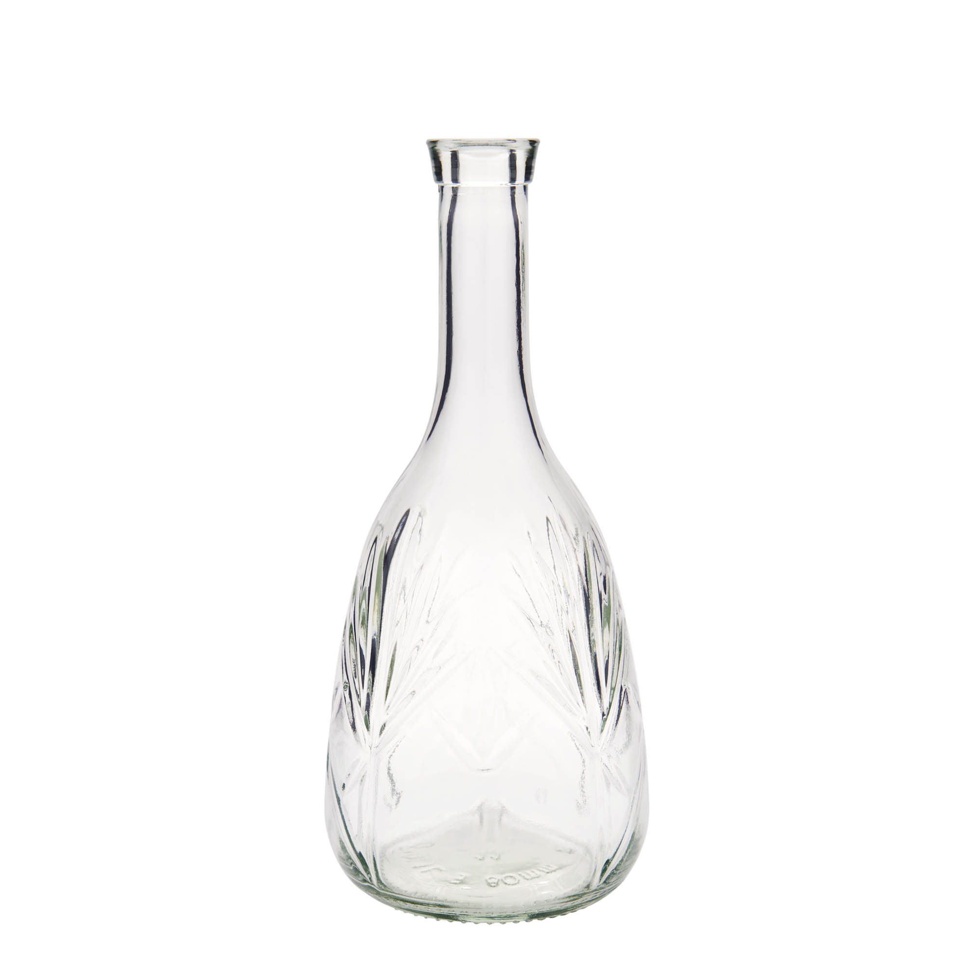 1.000 ml klaaspudel 'Reliefa', suuava: kork 1.000 ml klaaspudel 'Reliefa', suuava: kork