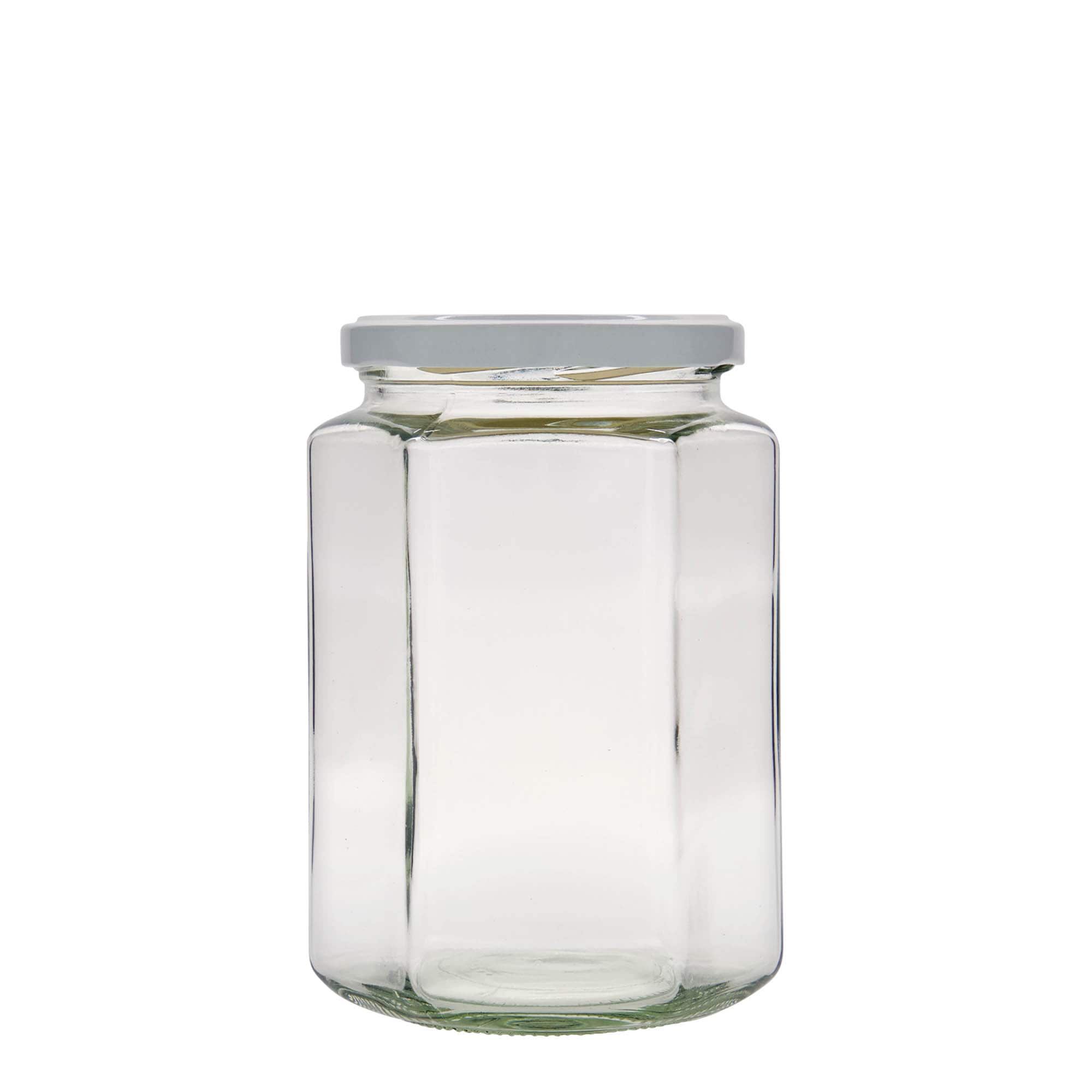 770 ml kuusnurkne klaaspurk, avale: Twist-Off (TO 82)