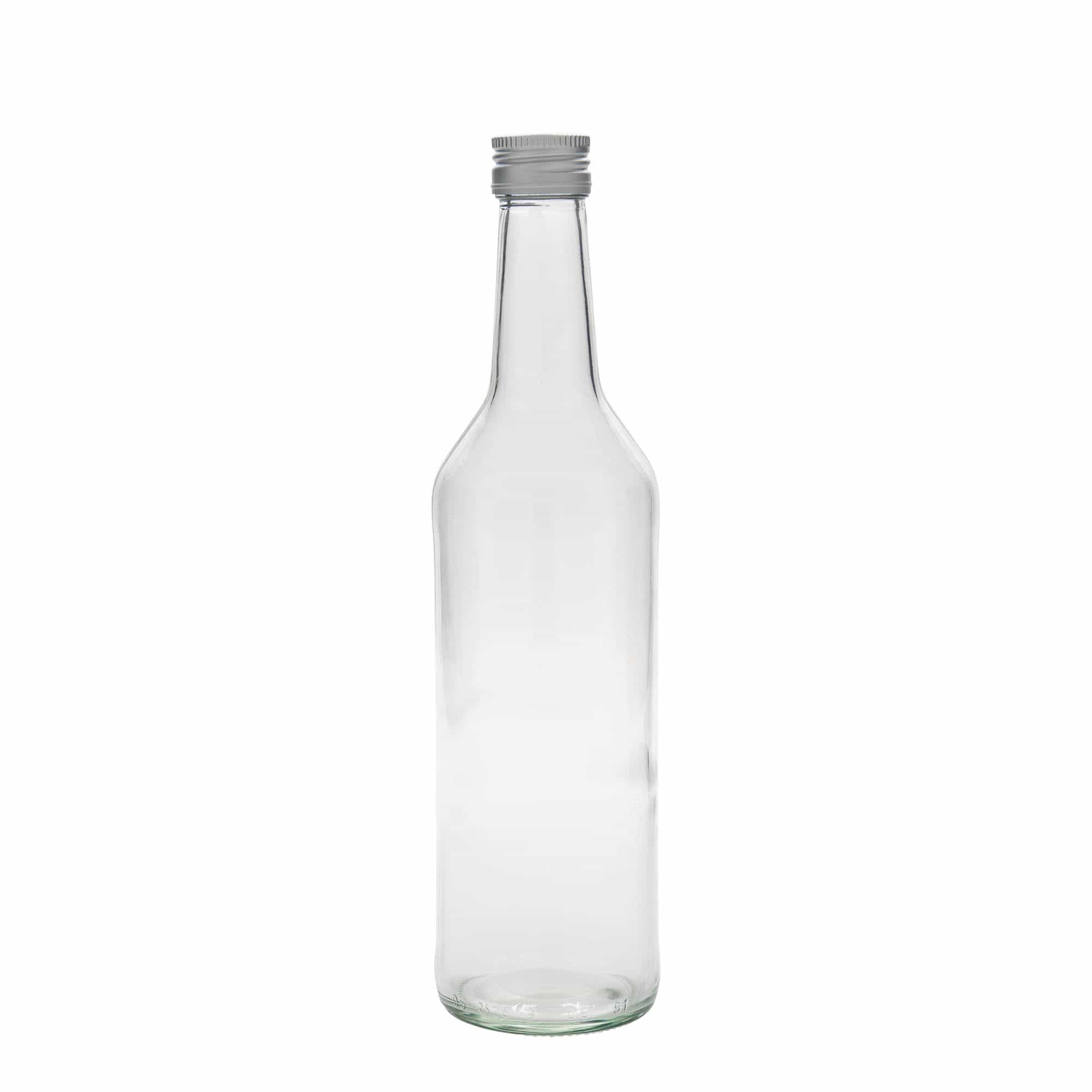 500 ml klaaspudel, sirge kaelaga, sulgur: PP 28