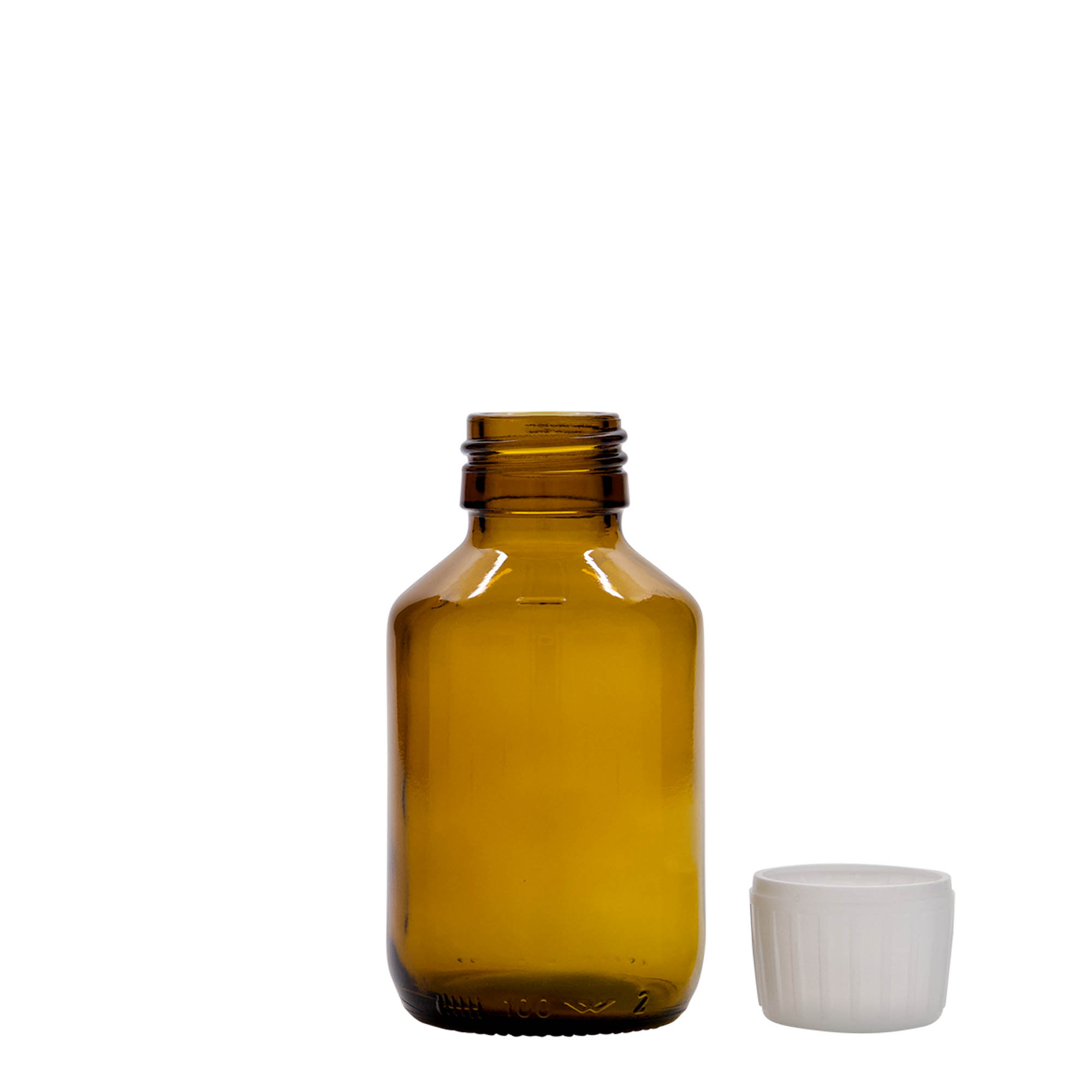 100 ml meditsiinipudel, pruun, klaas, suuava: PP 28