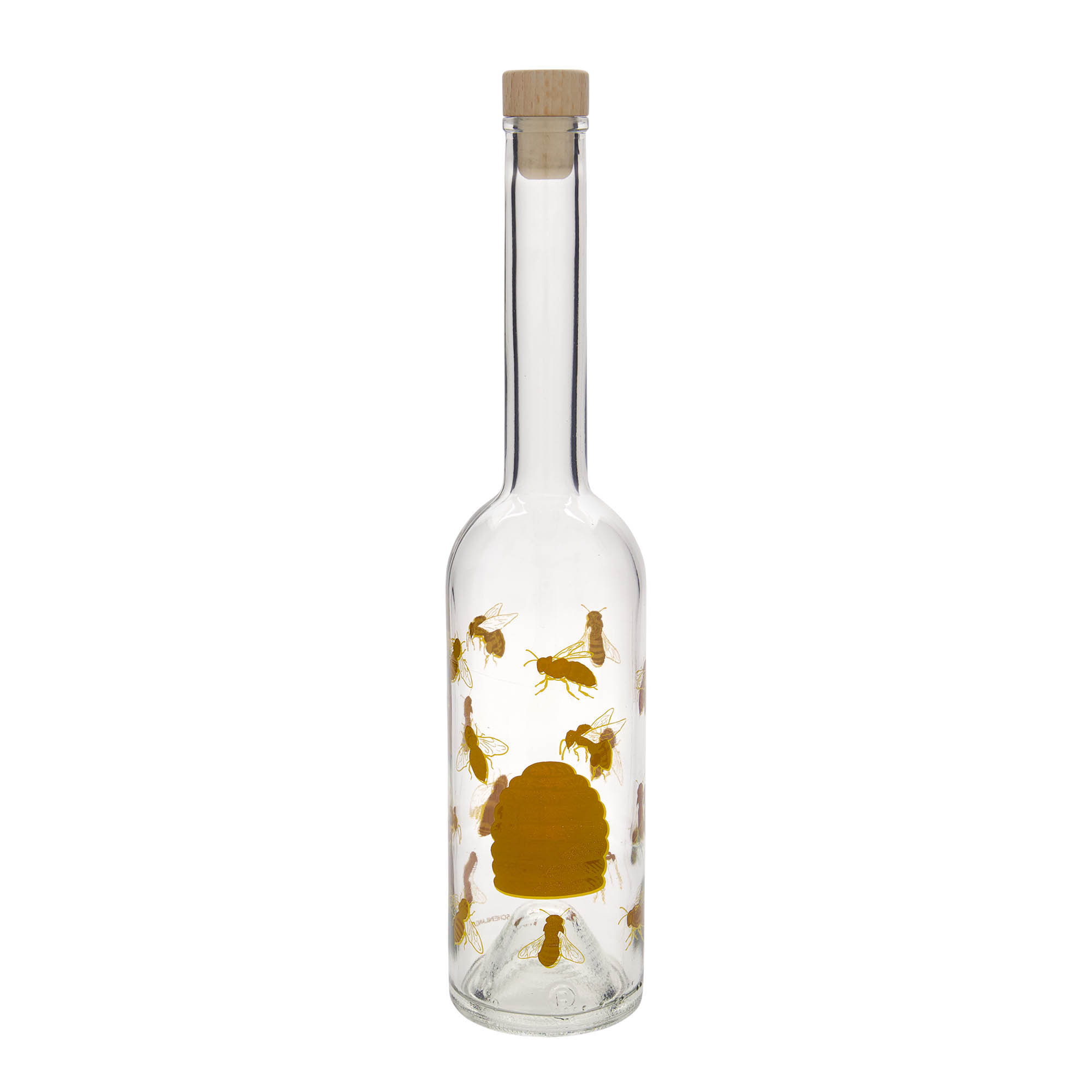 500 ml klaaspudel 'Opera', motiiv: mesilased, ava: kork