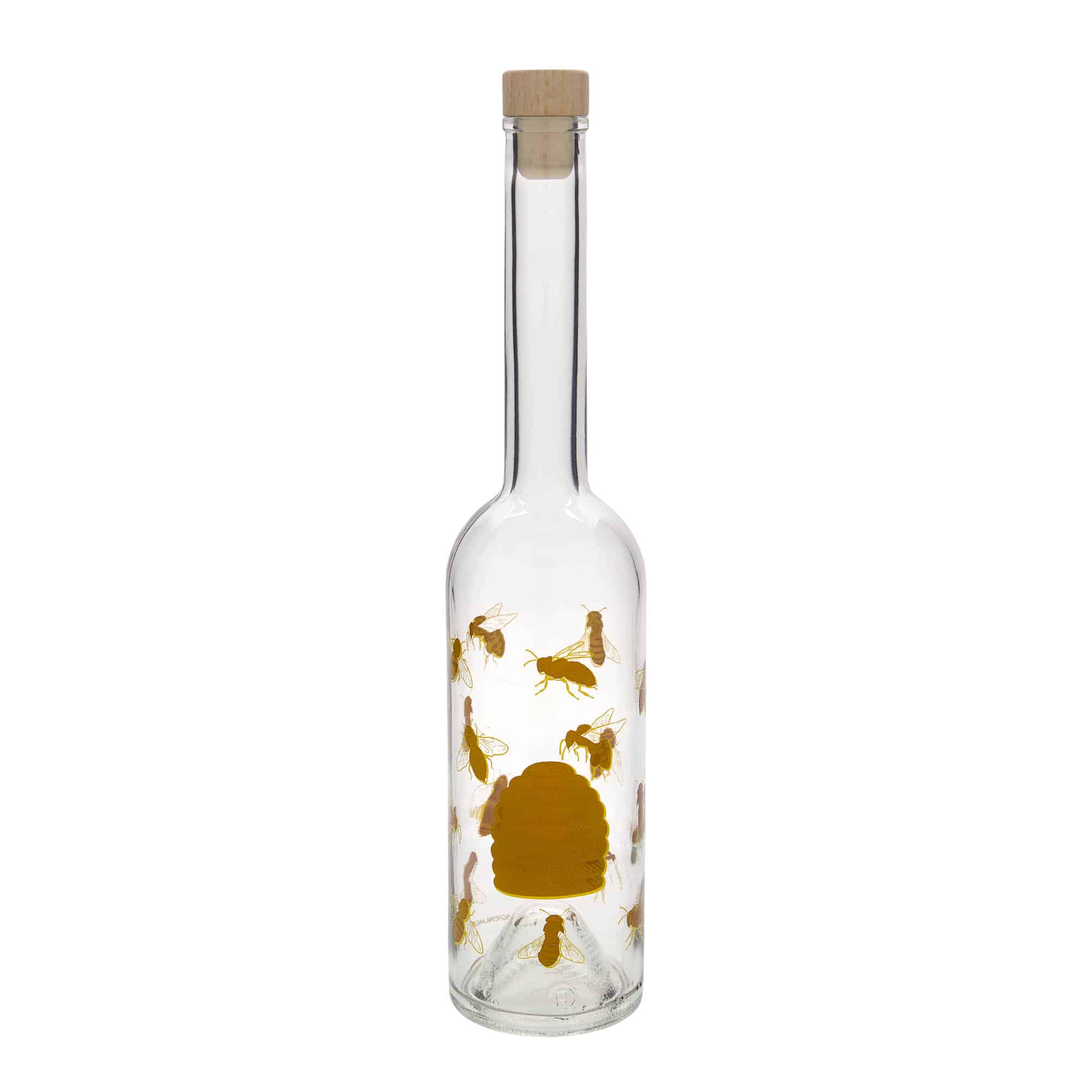 500 ml klaaspudel „Opera“, motiiv: mesilased, avale: kork