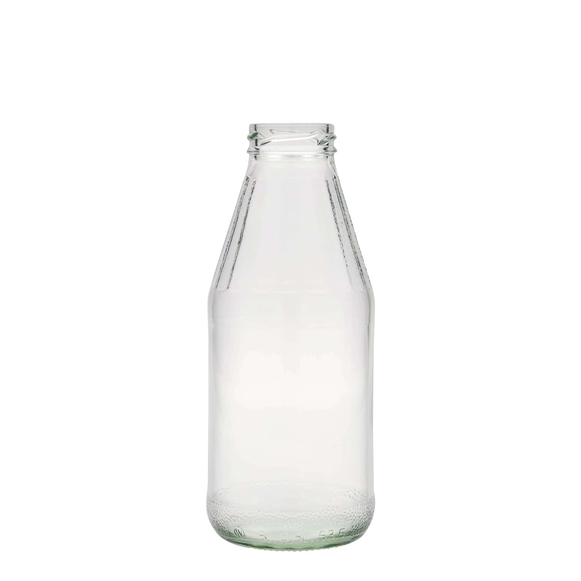 500 ml laiakaelne universaalklaaspudel, suu: keeratava kaanega (TO 43)