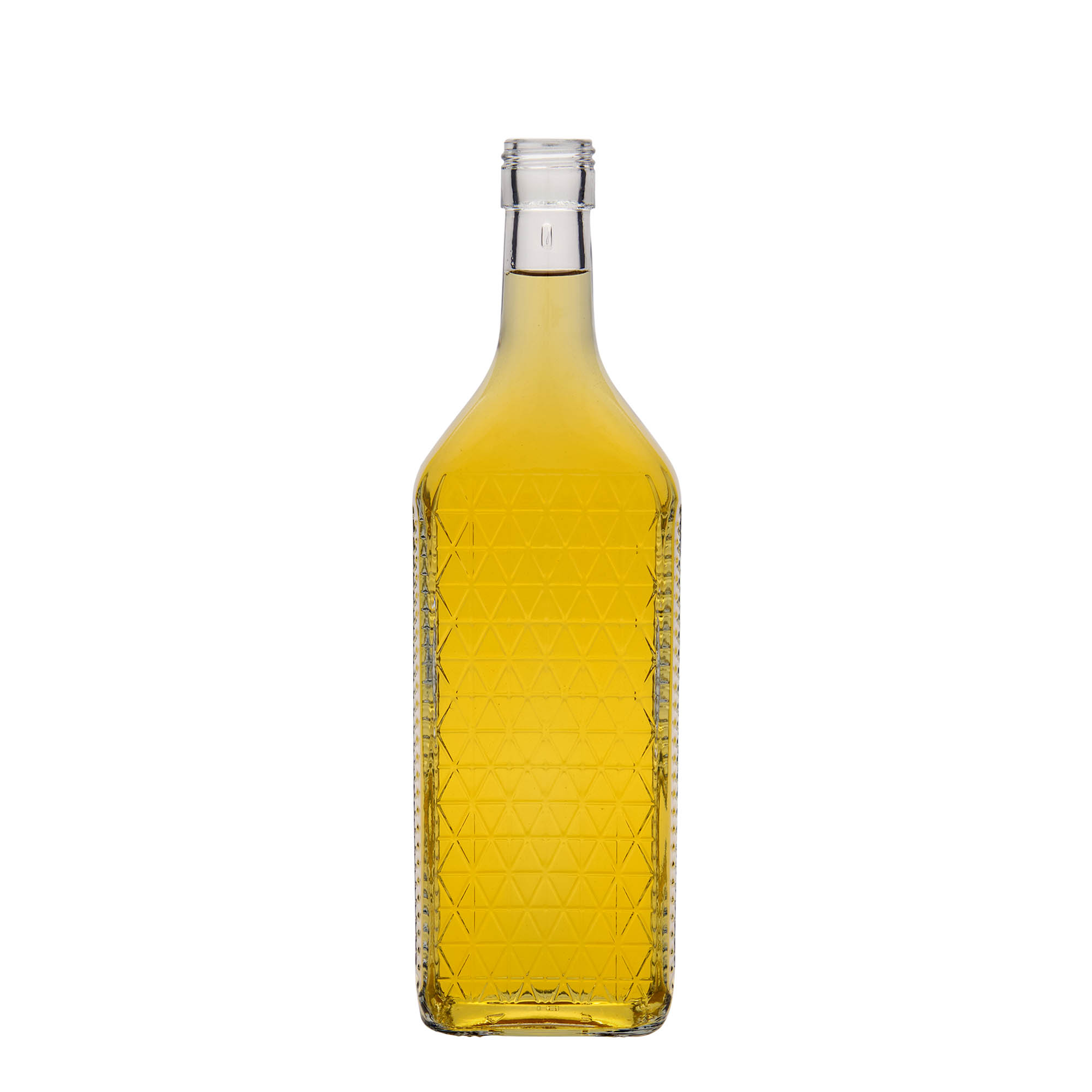 700 ml klaaspudel 'Caruso', ristkülikukujuline, sulgur: PP 31,5
