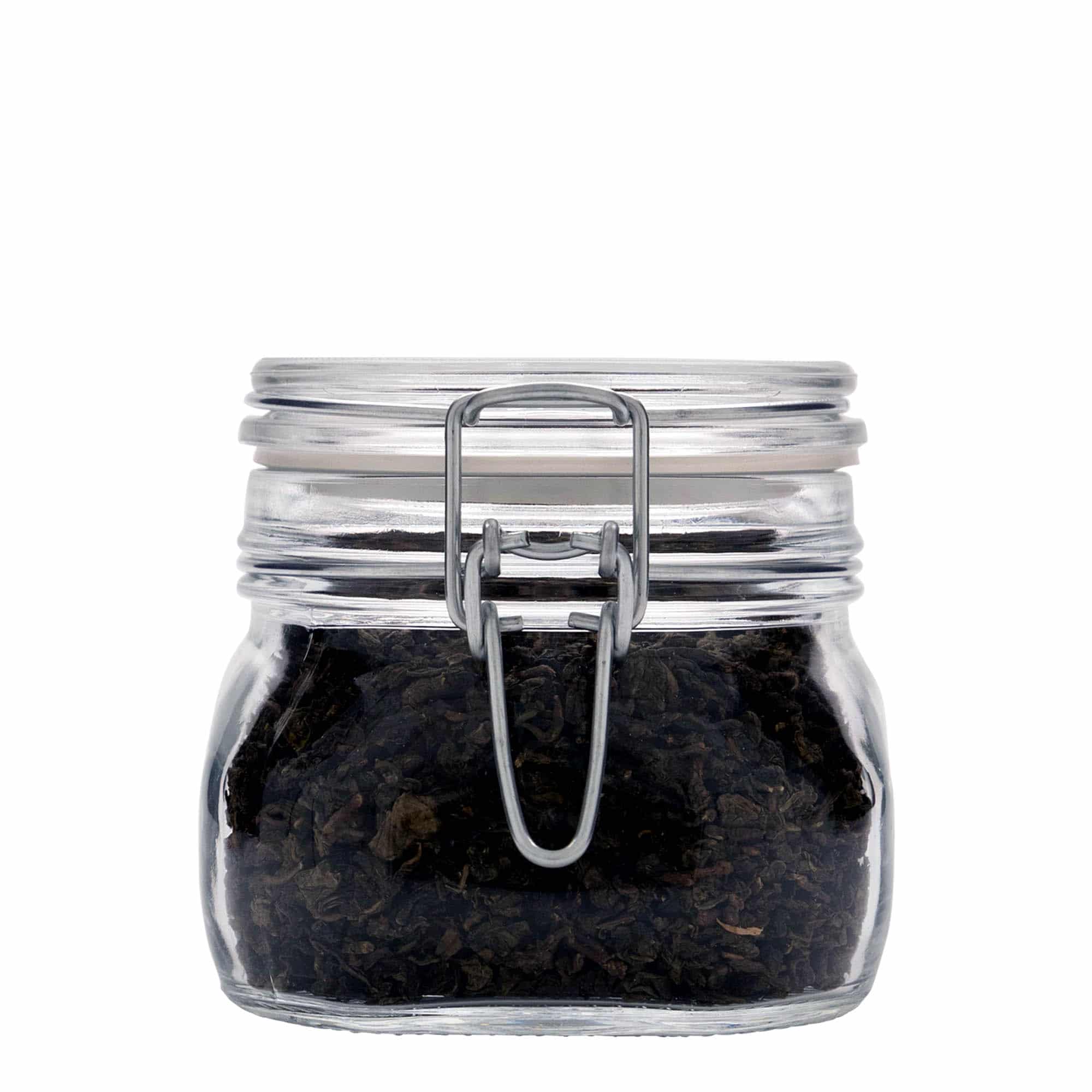 500 ml traadist sulguriga klaaspurk 'Fido', ruudukujuline, suu: traadist sulgur