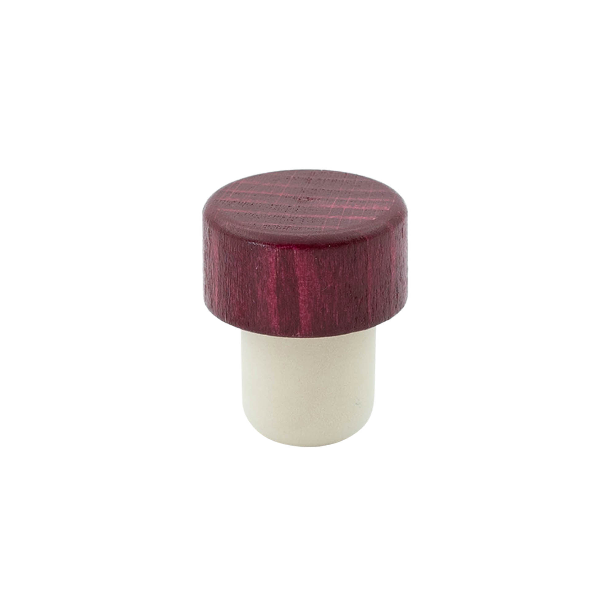 Käepidemekorgid 19 mm, puit/plast, bordoopunane, suuotsale: kork