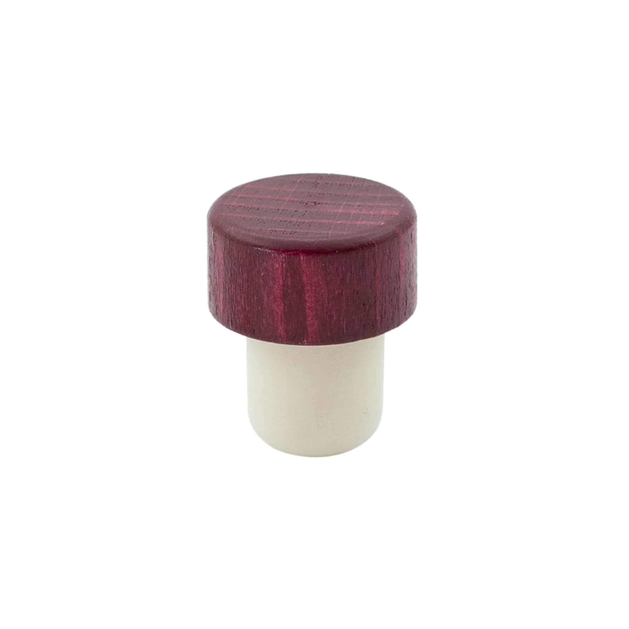 Käepidemekorgid 19 mm, puit/plast, bordoopunane, suuotsale: kork