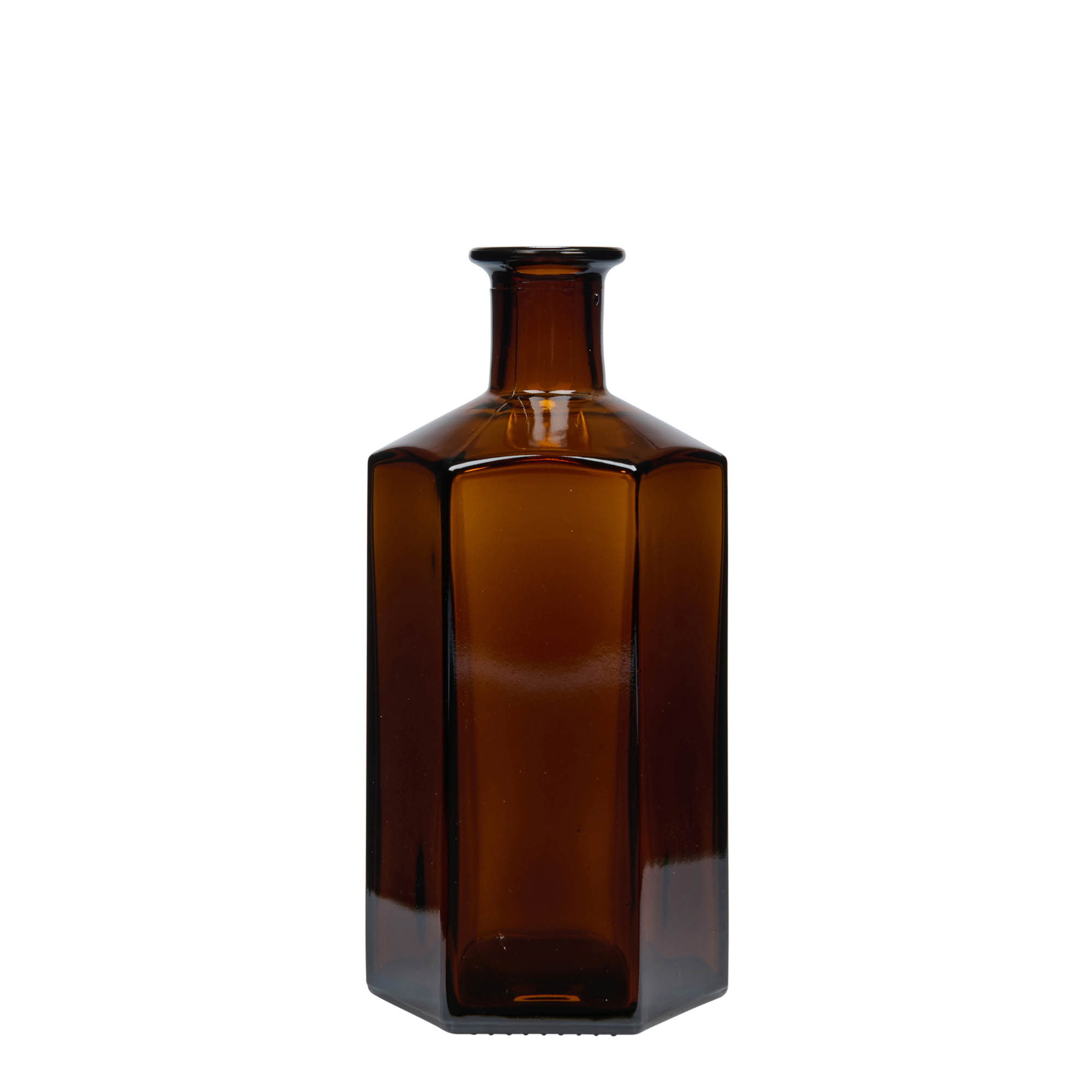 500 ml klaaspudel apteekrile 'Jimmy', kuusnurkne, pruun, suuava: kork 500 ml klaaspudel apteekrile 'Jimmy', kuusnurkne, pruun, suuava: kork