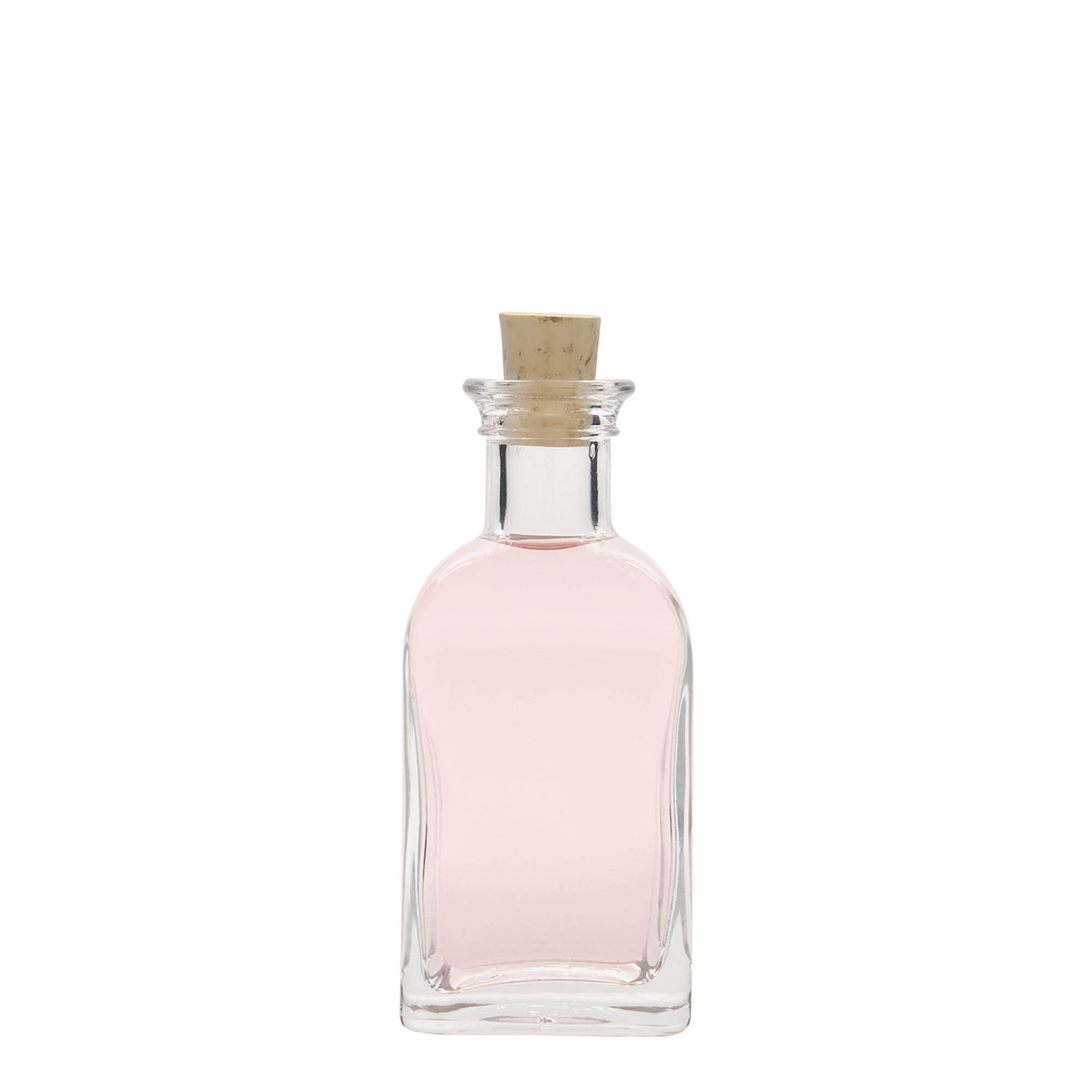 100 ml klaasist apteegipudel 'Carré', ruudukujuline, sulgur: kork