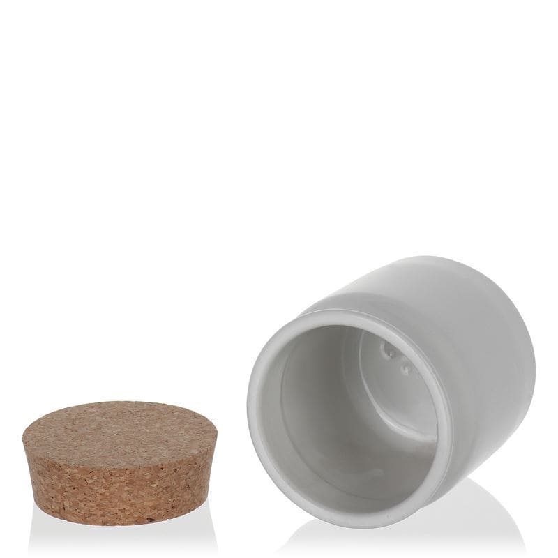 160 ml kivikeraamiline anum, keraamika, valge, sulgur: kork