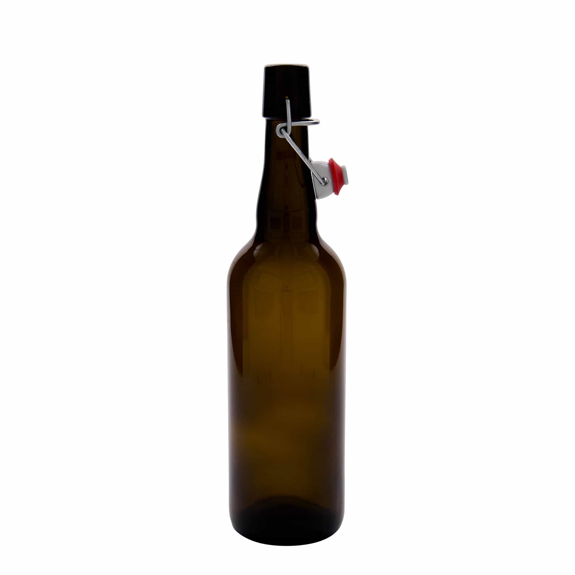 750 ml õllepudel Belgia, klaas, pruun, suuava: klambrikork
