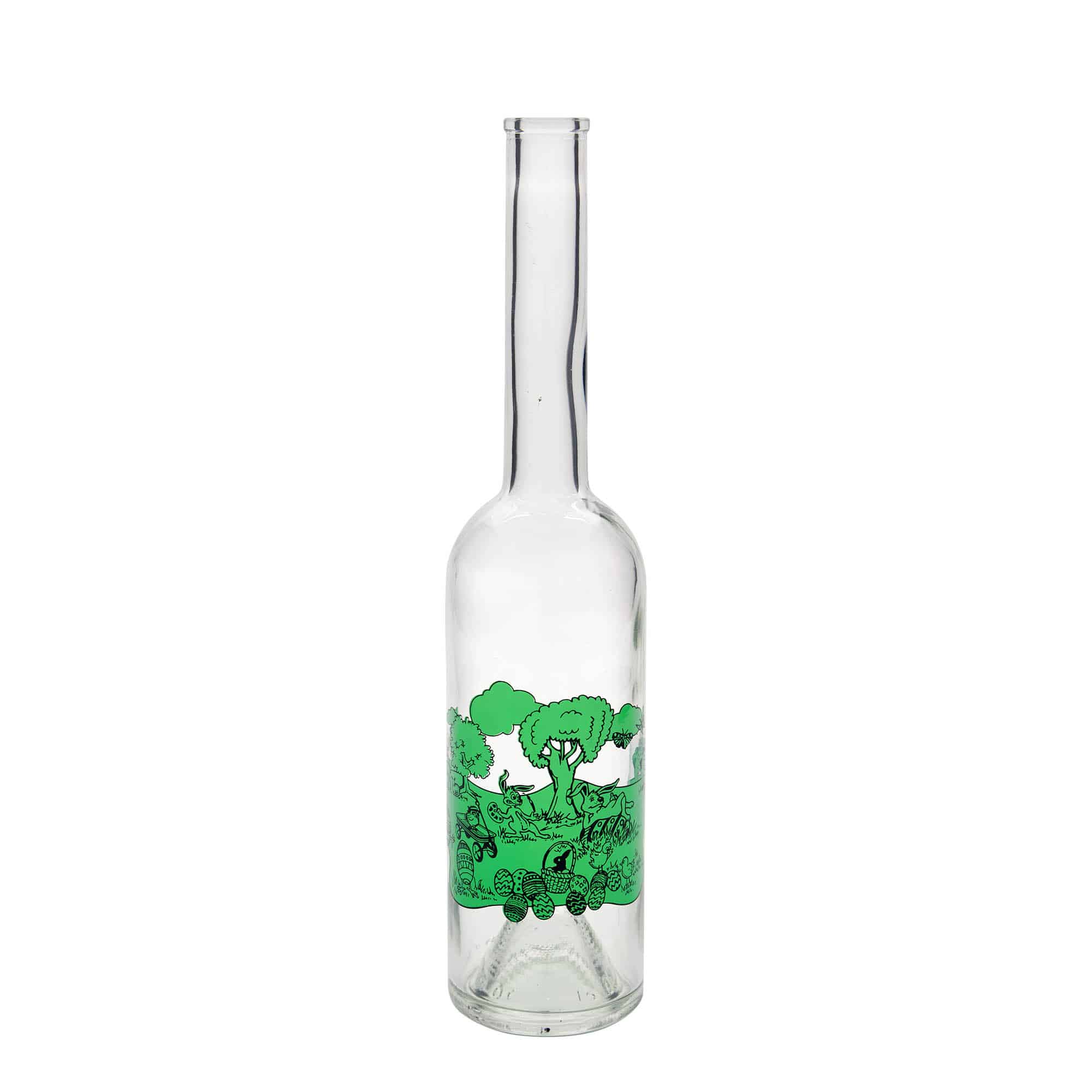 500 ml klaaspudel 'Opera', motiiv: rõõmsaid lihavõtteid, sulgur: kork