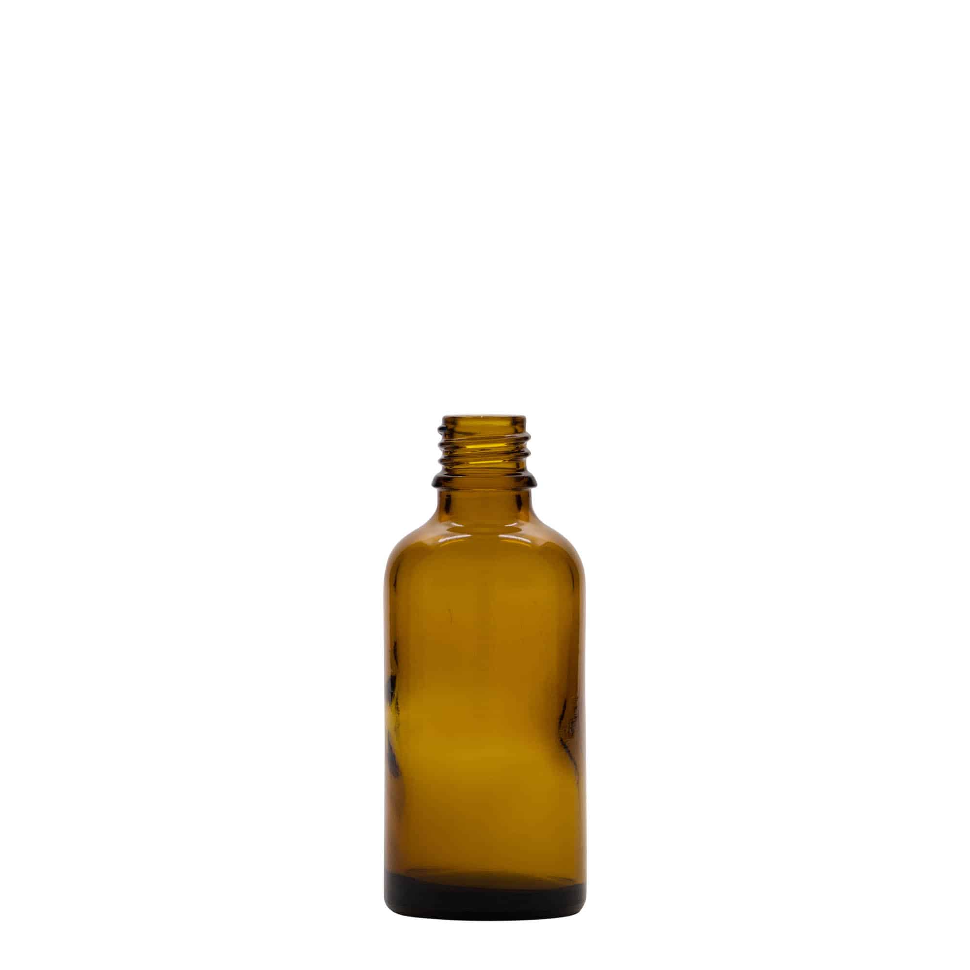 50 ml meditsiinipudel, klaas, pruun, avale: DIN 18