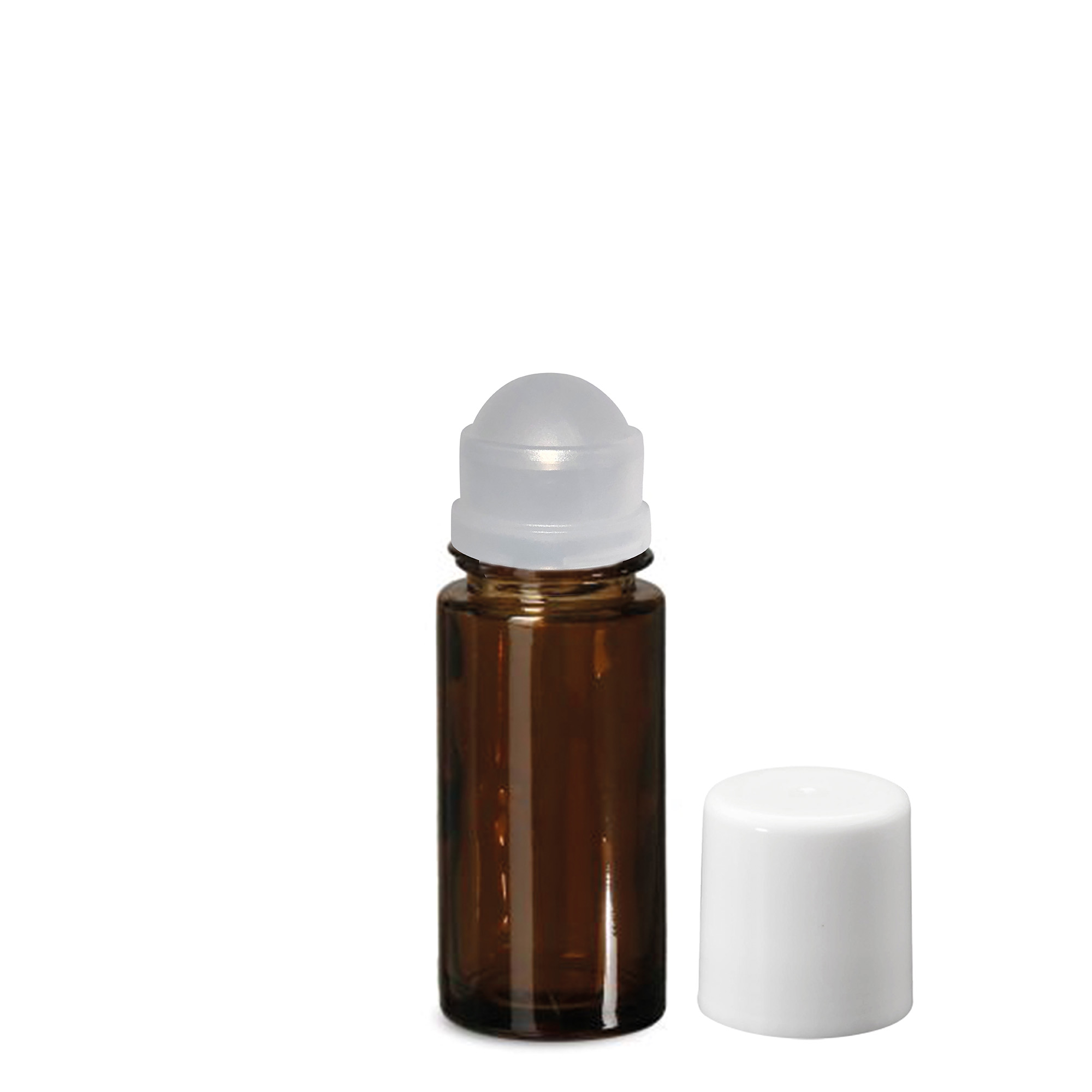 50 ml rullpudel, klaas, pruun, suu: kruvikork