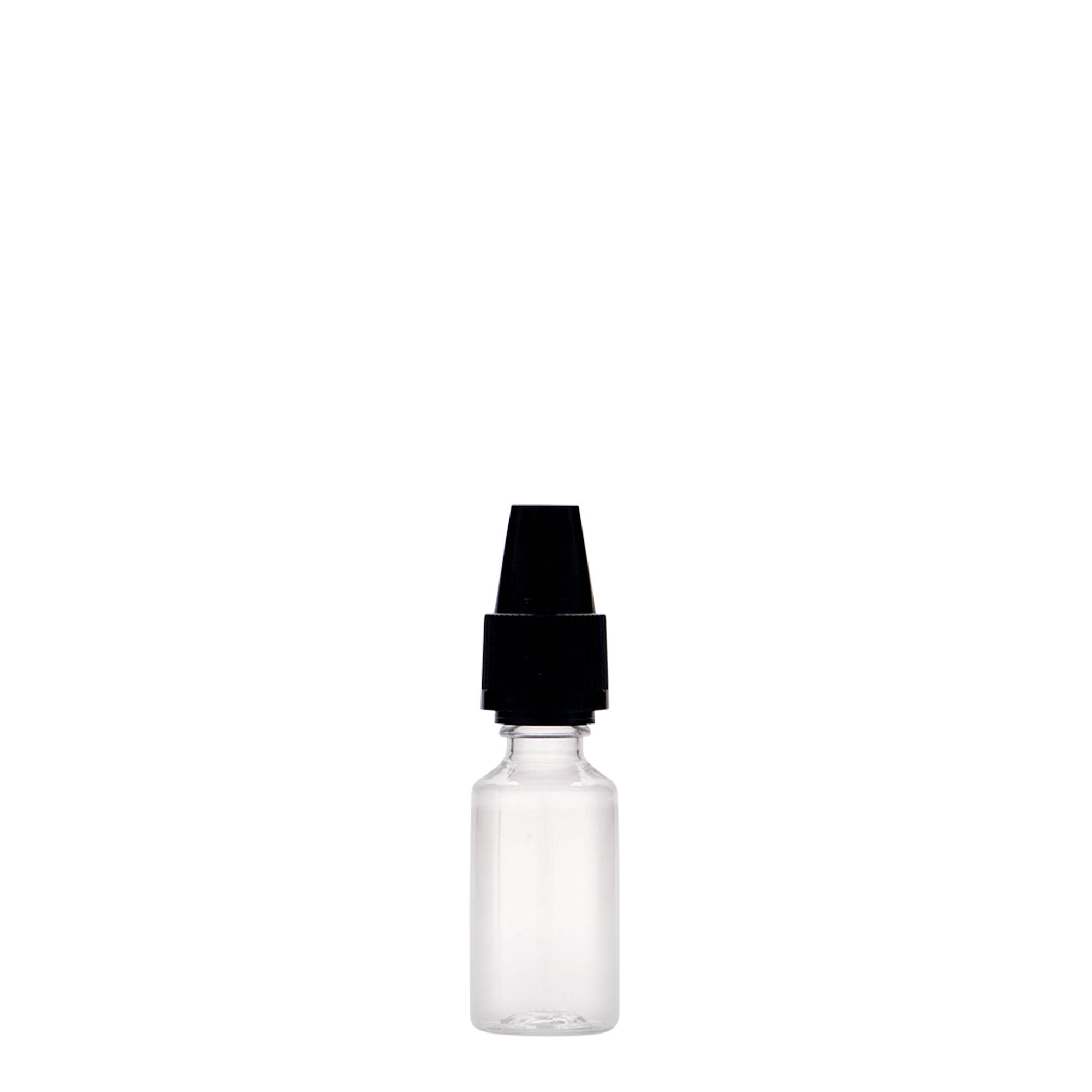 10 ml PET-pudel 'E-Liquid' kvaliteedi- ja lapsekaitsega, plastik, avaus: kruvikork