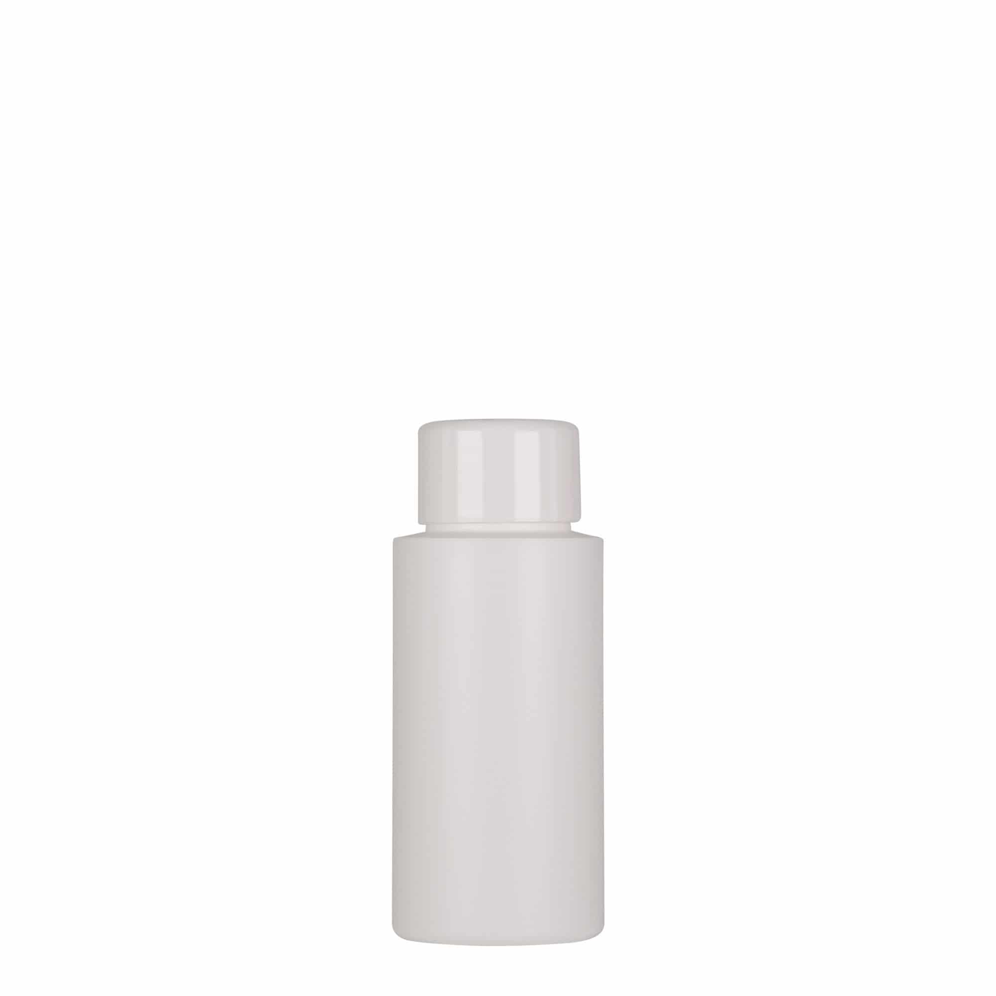 50 ml plastpudel 'Pipe', Green HDPE, valge, sulgur: GPI 24/410