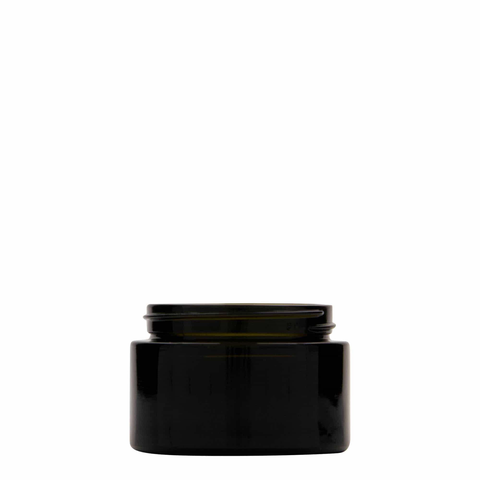 50 ml ringlussevõetud klaasist kosmeetikapurk 'Floria', klaas, antiikroheline, sulgur:  58/400