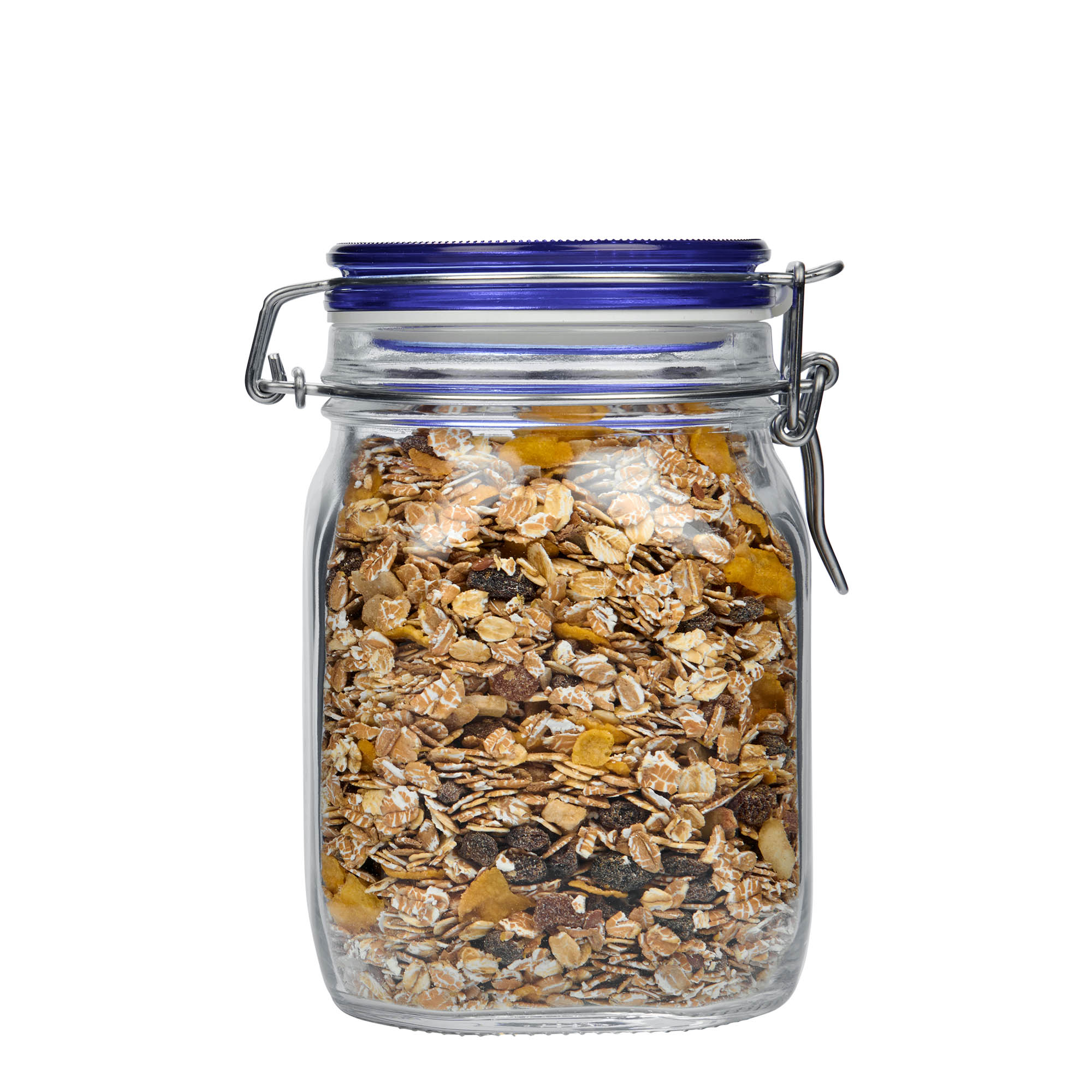 1.000 ml traadist sulguriga klaaspurk 'Fido' sinise kaanega, ruudukujuline, ava: traadist sulguriga sulgur 1.000 ml traadist sulguriga klaaspurk 'Fido' sinise kaanega, ruudukujuline, ava: traadist sulguriga sulgur