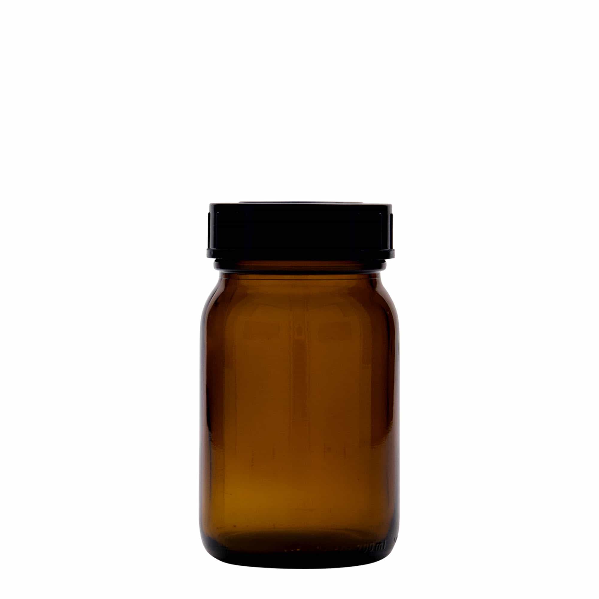 200 ml laia kaelaga purk, pruun, sulgur: DIN 55