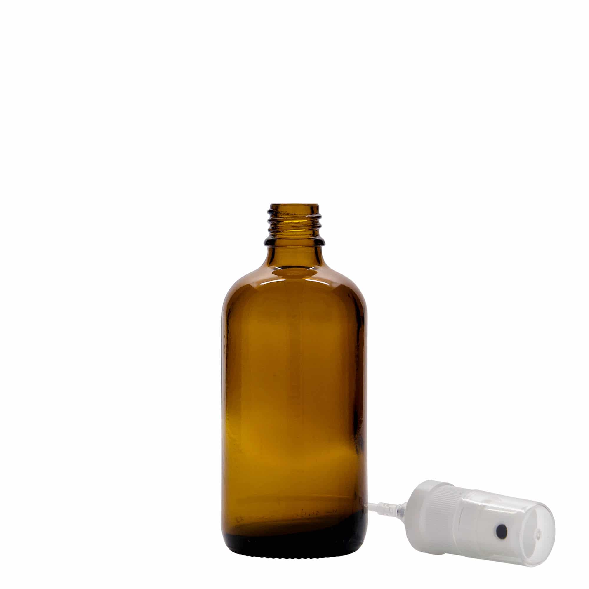 100 ml ravimi pihustuspudel, klaas, pruun, sulgur: DIN 18