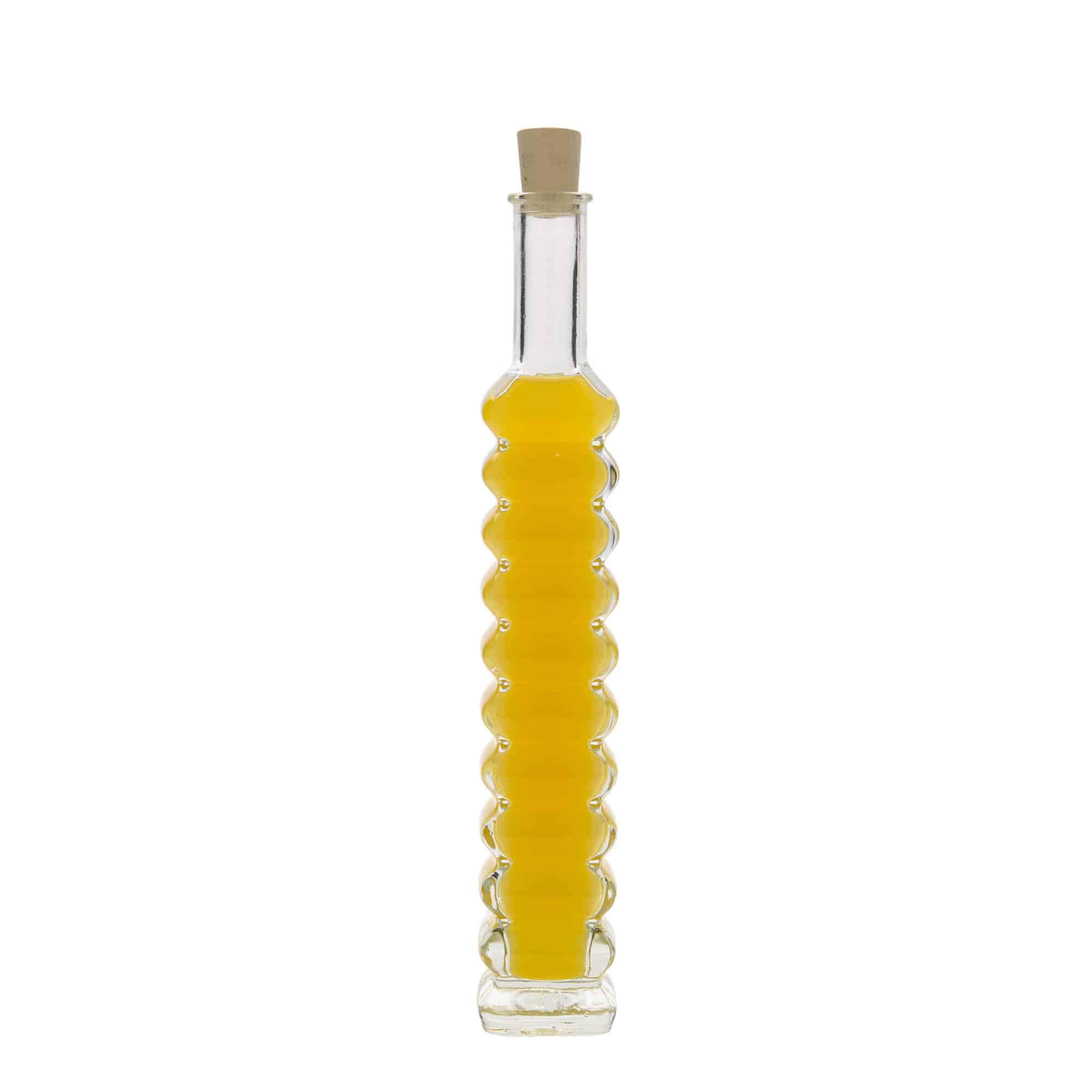 100 ml klaaspudel 'Roma', ruudukujuline, sulgur: kork