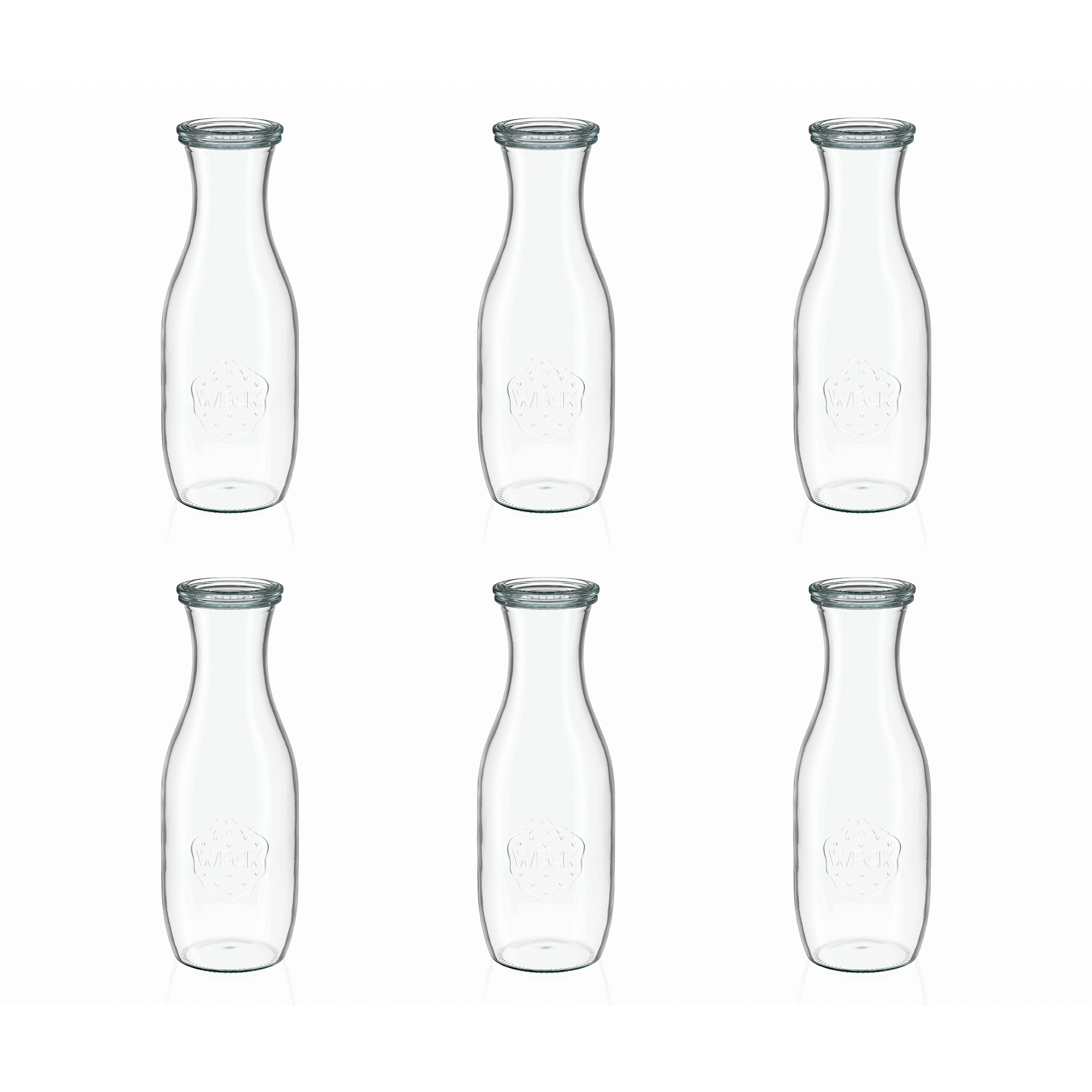 6x 1000 ml WECK-mahlapudel klaaskaanega RR 60