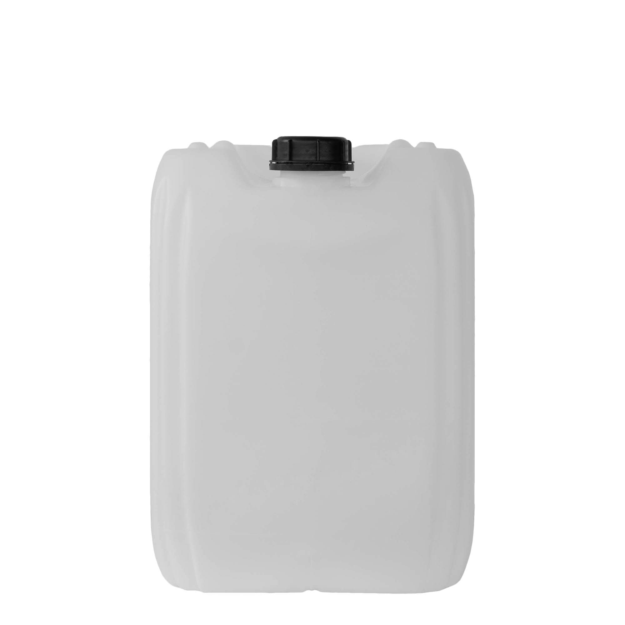25 l kanister, ristkülikukujuline, HDPE-plast, loomulik värv, sulgur: ND 60
