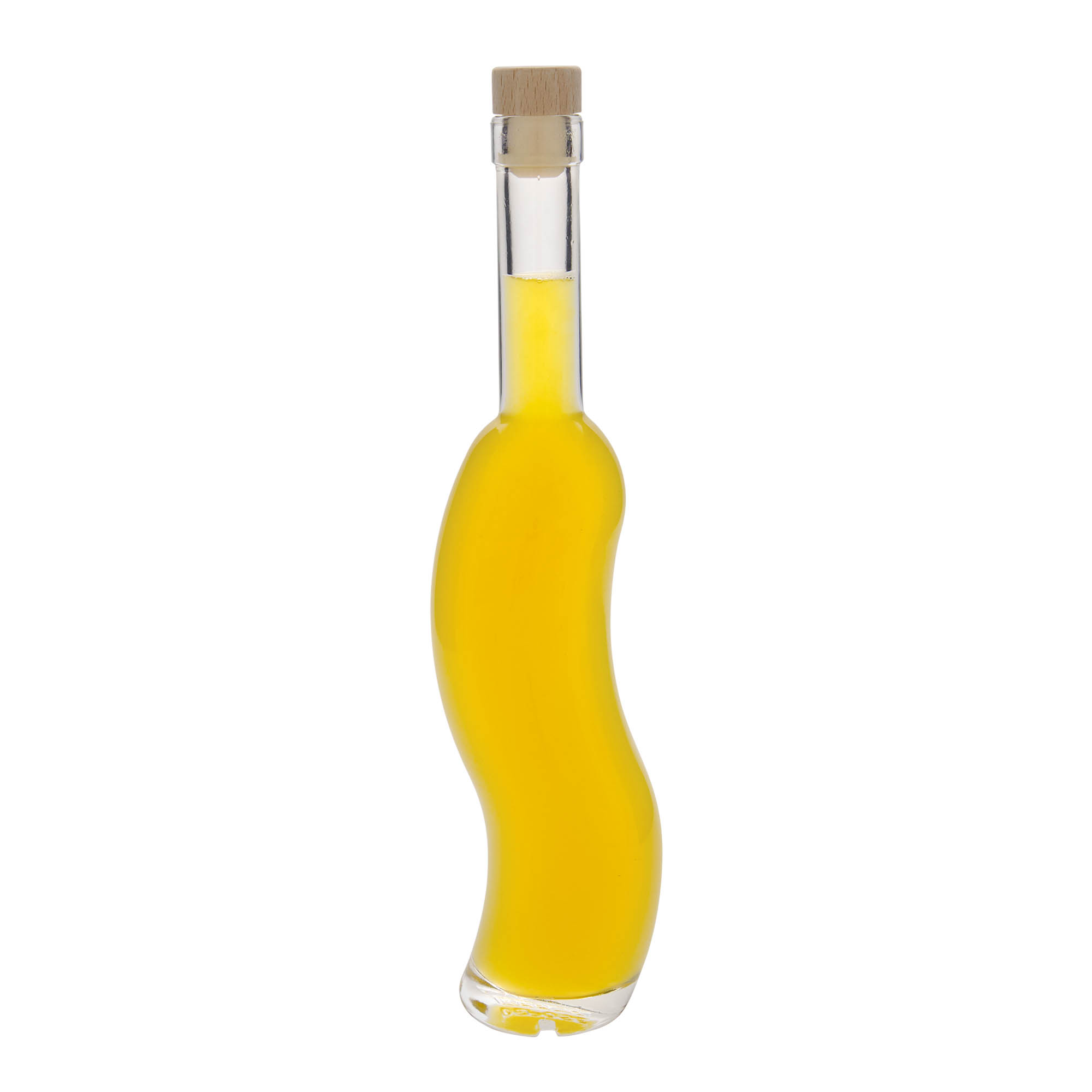 350 ml klaaspudel 'La-Ola', poolringikujuline, avaus: kork