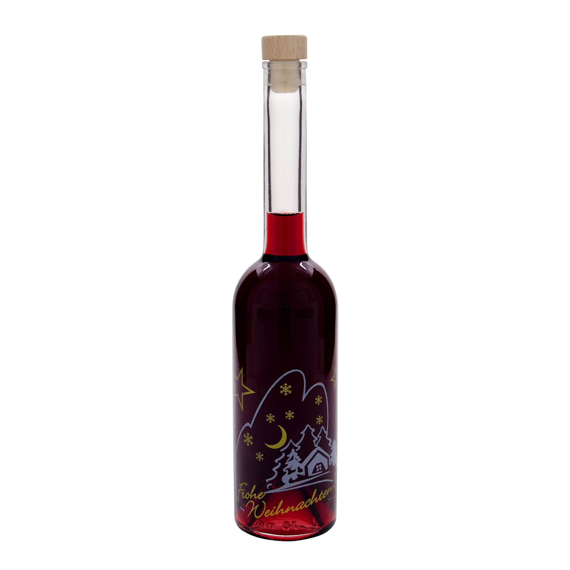 500 ml klaaspudel 'Opera', motiiv: jõuluidüll, suuava: kork