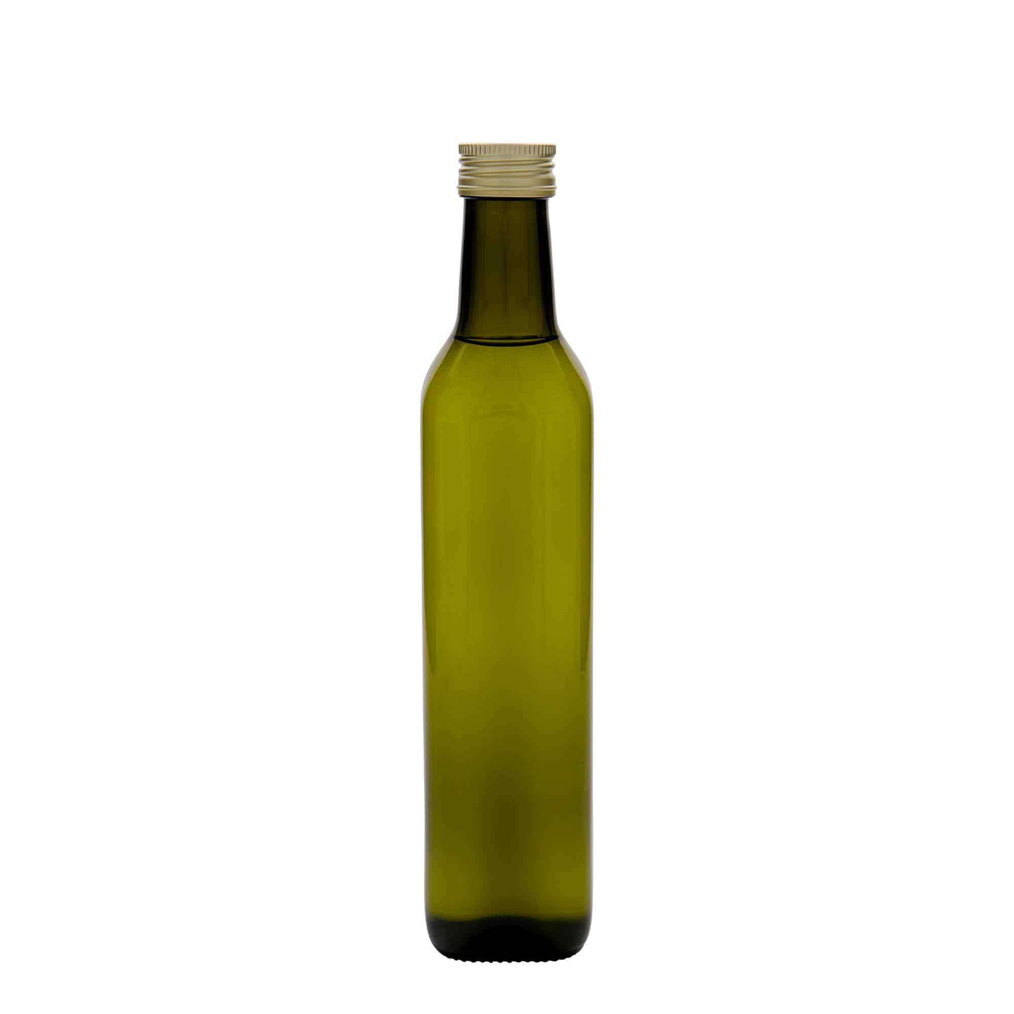 500 ml klaaspudel 'Marasca', ruudukujuline, antiikroheline, sulgur: PP 31,5