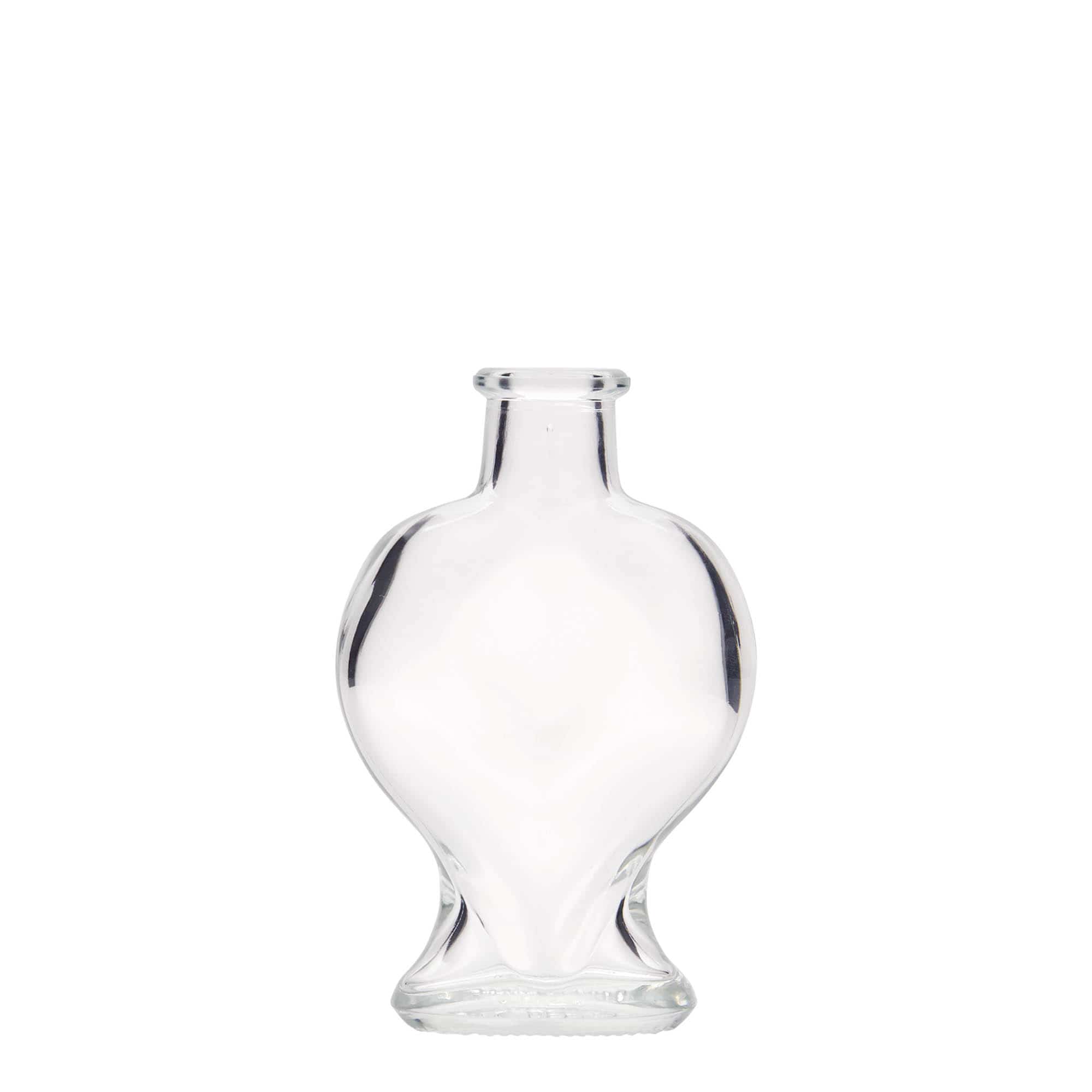 100 ml klaaspudel 'Süda', suuava: kork